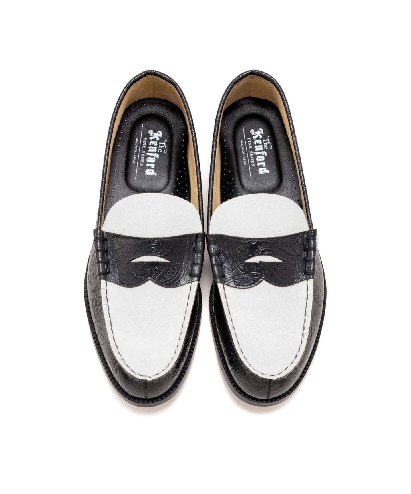 The Kenford Fineshoes EMBOSSED LOAFERS / BLACK WHITE PAISLEY 