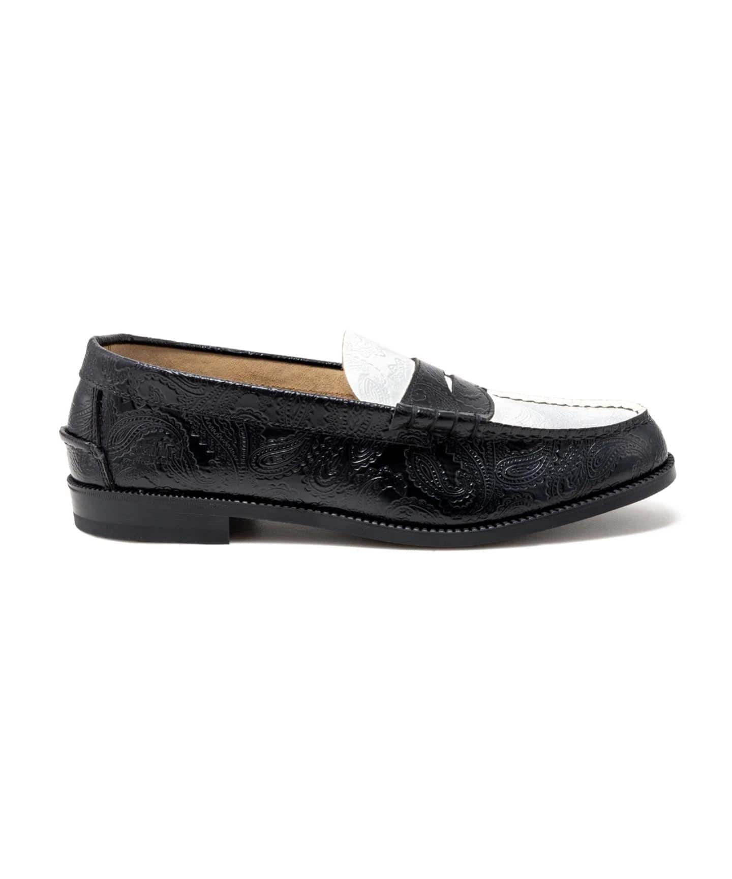 The Kenford Fineshoes EMBOSSED LOAFERS / BLACK WHITE PAISLEY