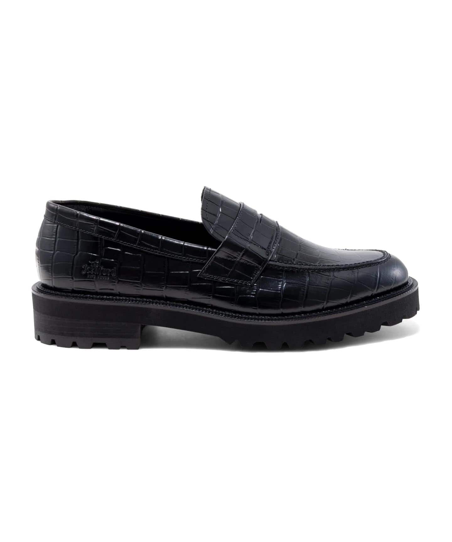 The Kenford Fineshoes NEW CLASSIC COIN LOAFERS/BLACK CROCODILE