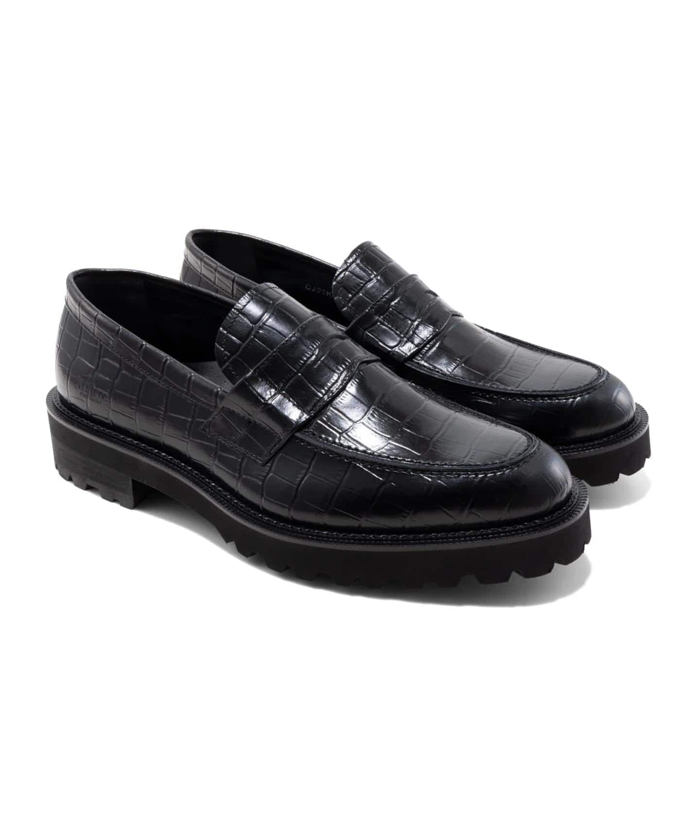 The Kenford Fineshoes NEW CLASSIC COIN LOAFERS/BLACK CROCODILE