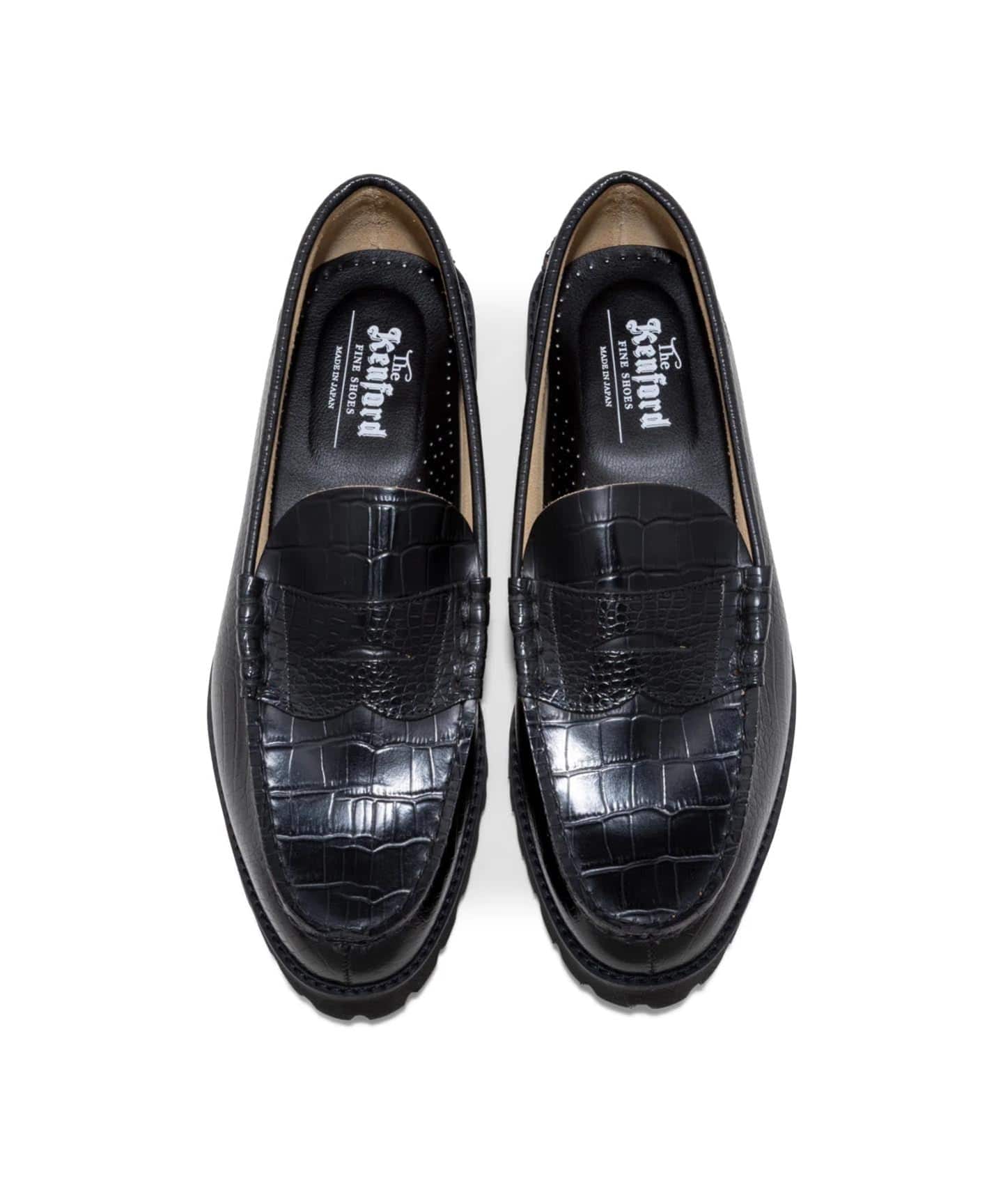 靴 EMBOSSED LOAFERS / BLACK CROCODILE COMBI The Kenford Fineshoes EMBOSSED LOAFERS / BLACK CROCODILE COMBI
