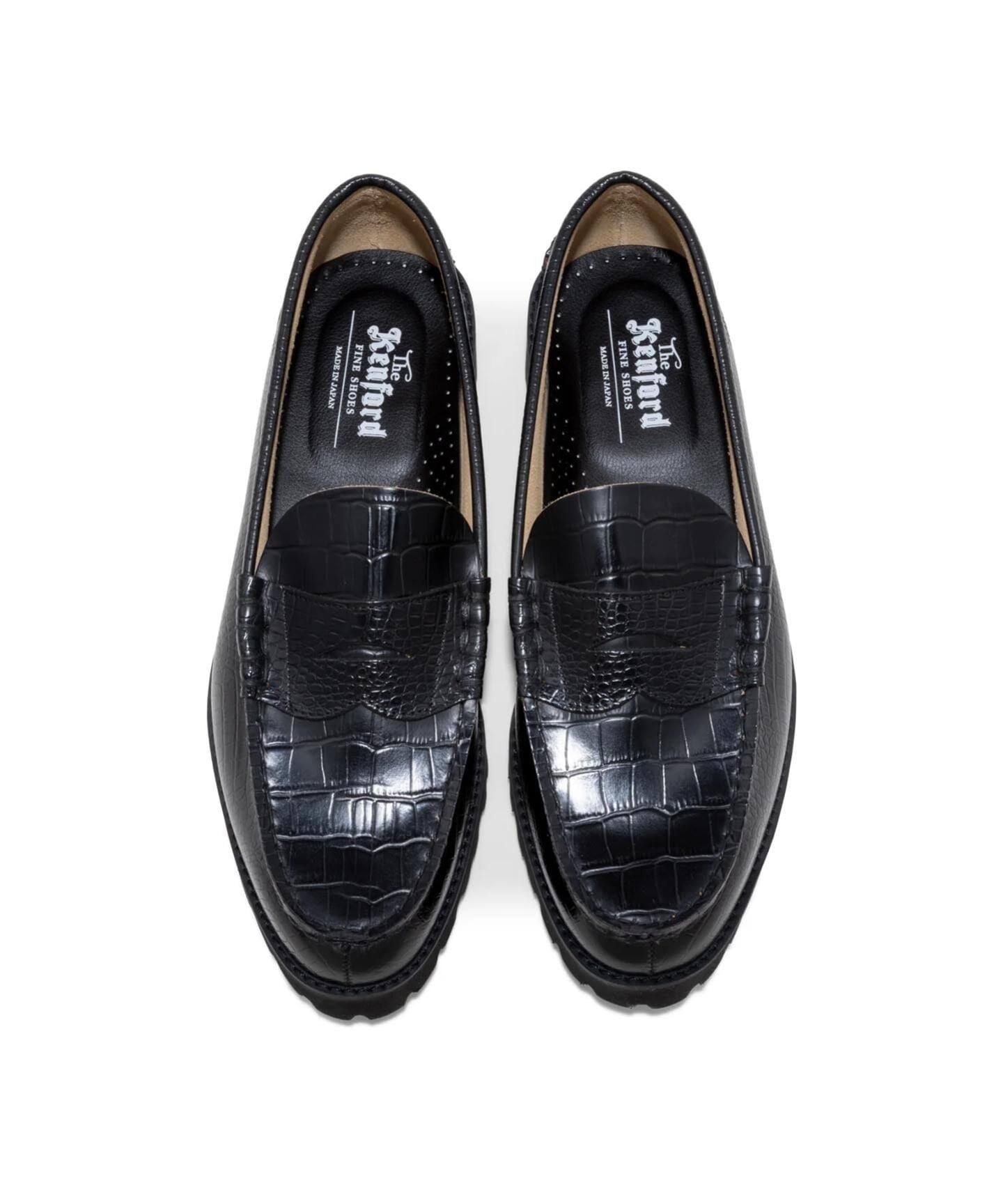 The Kenford Fineshoes EMBOSSED LOAFERS / BLACK CROCODILE COMBI 