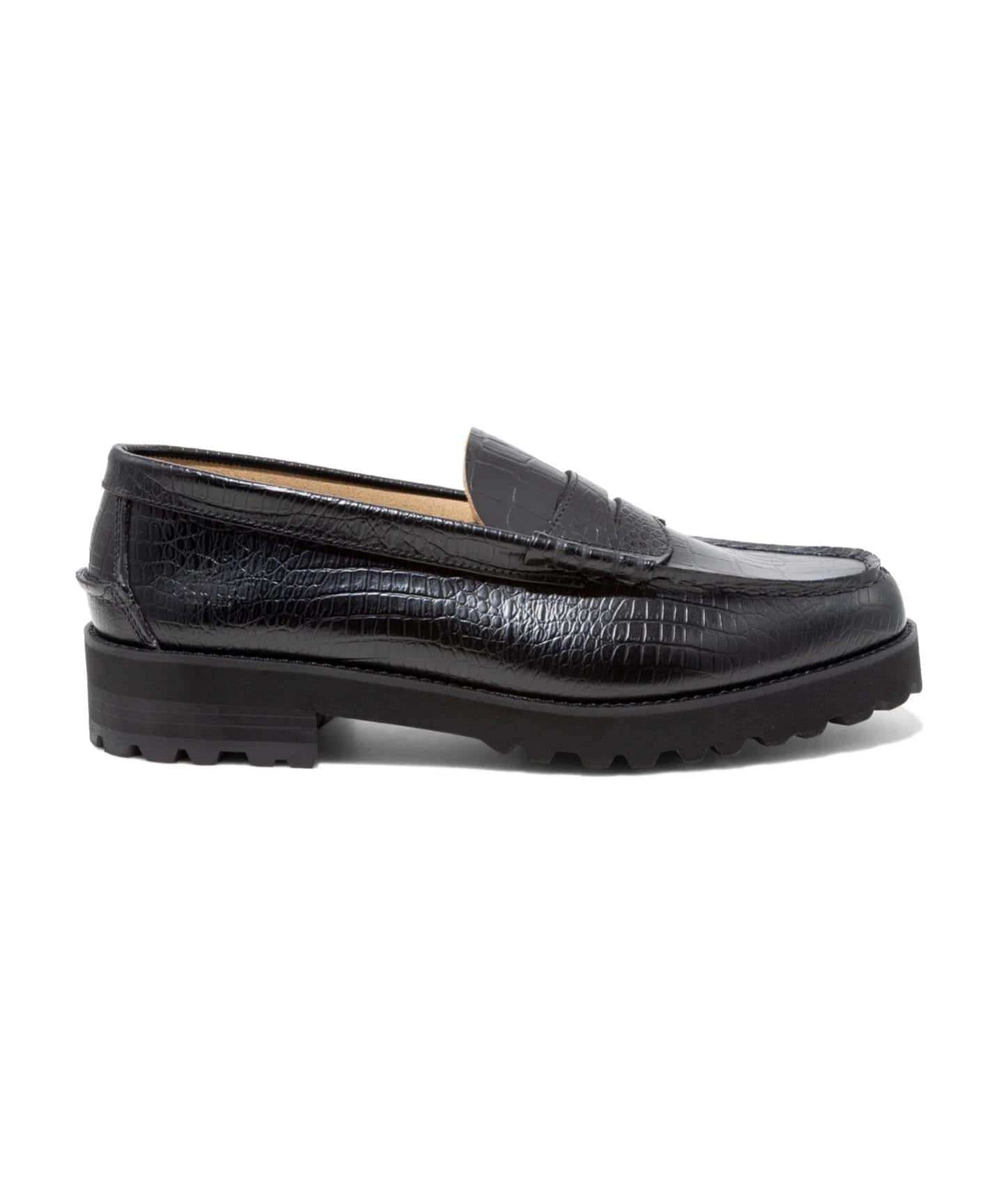 The Kenford Fineshoes EMBOSSED LOAFERS / BLACK CROCODILE COMBI