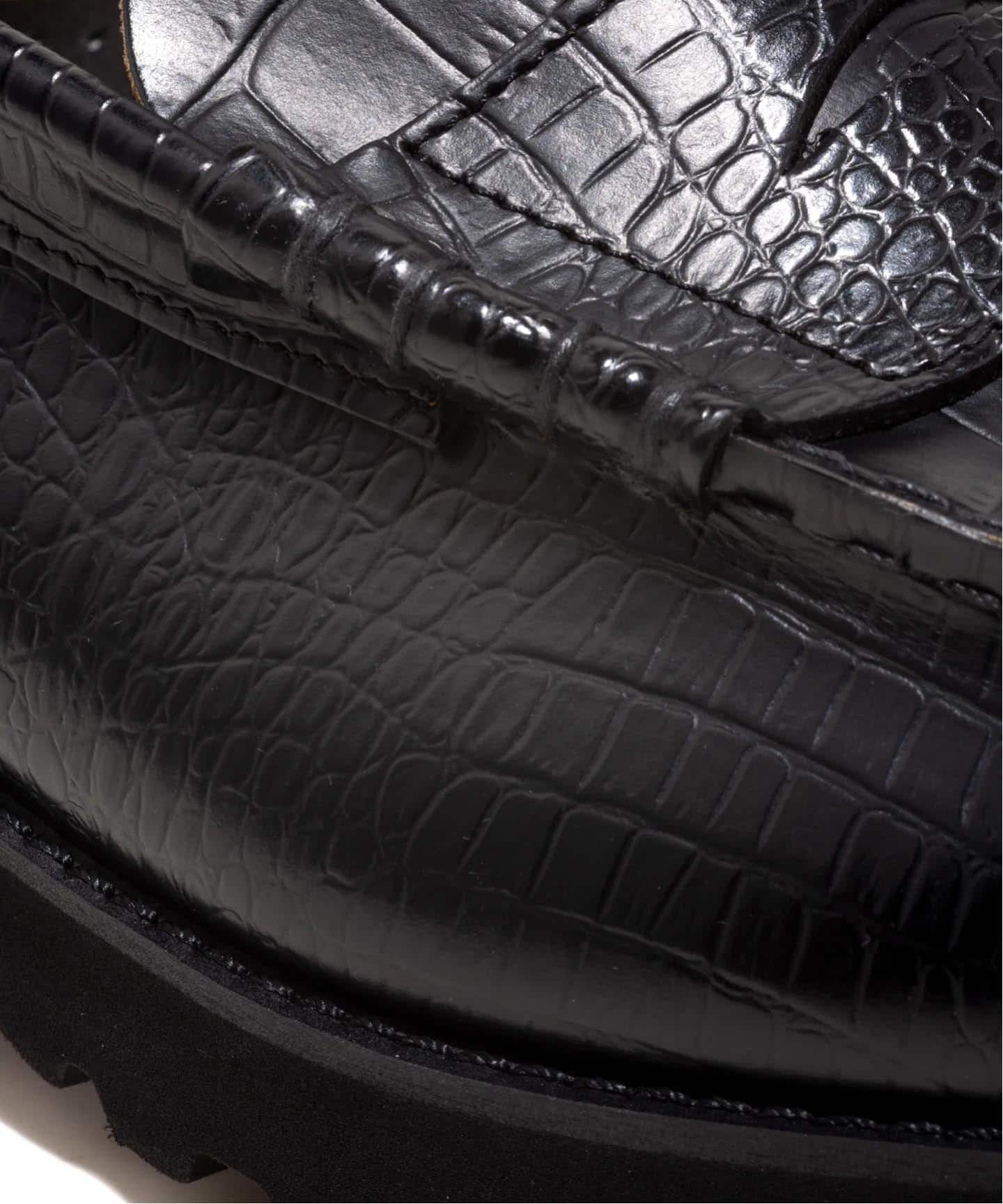 The Kenford Fineshoes EMBOSSED LOAFERS / BLACK CROCODILE COMBI