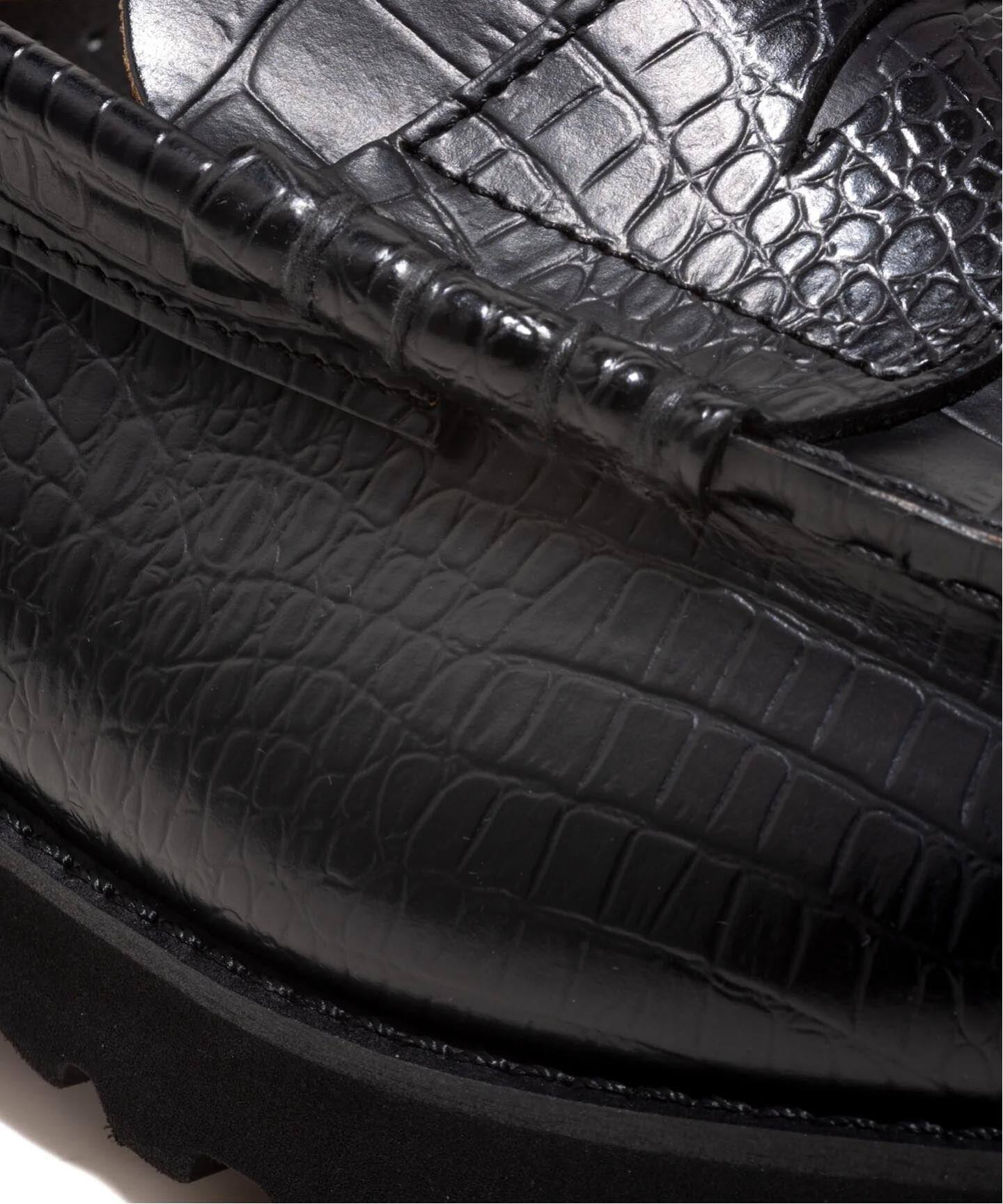 The Kenford Fineshoes EMBOSSED LOAFERS / BLACK CROCODILE COMBI 