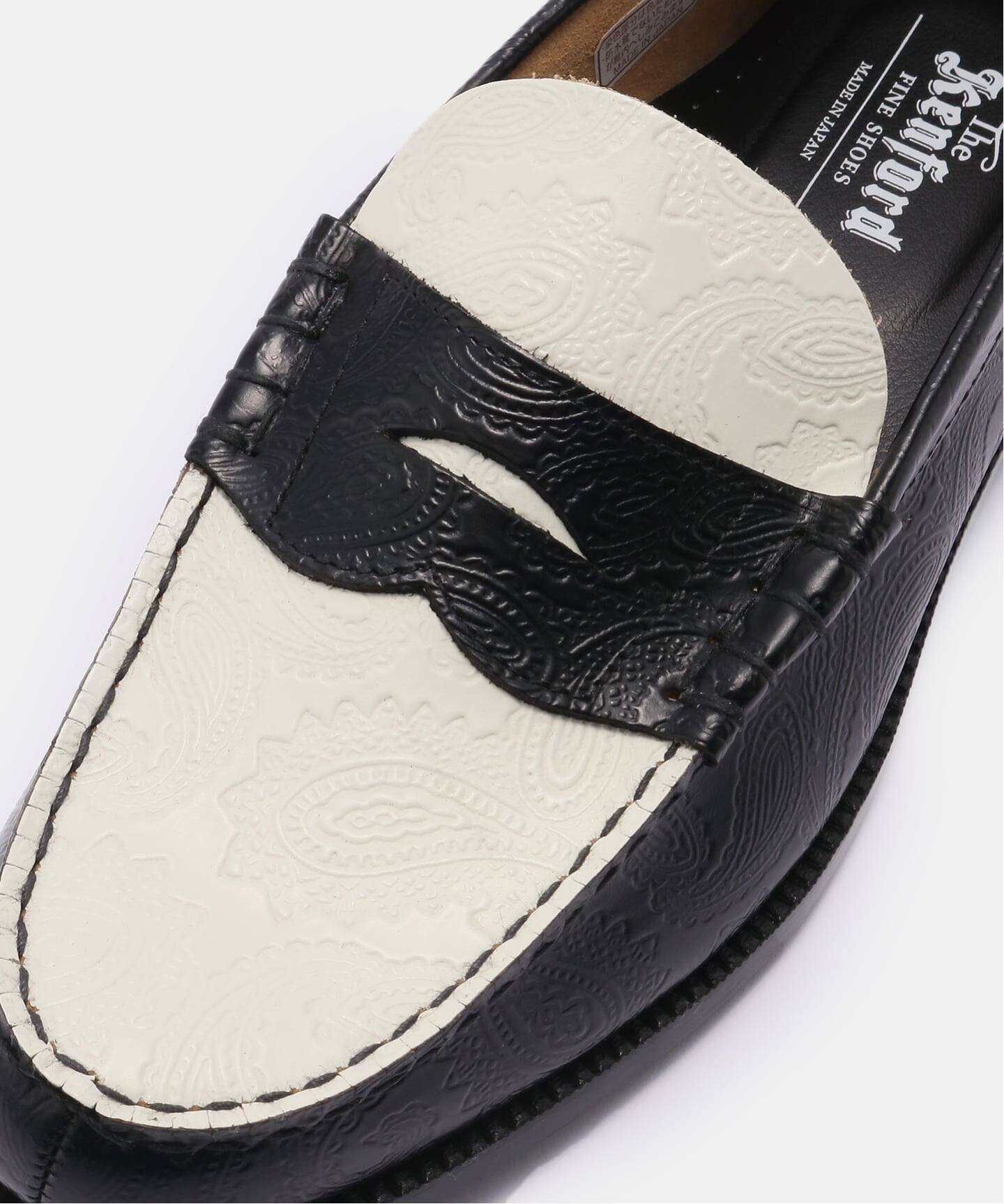 The Kenford Fineshoes EMBOSSED LOAFERS / BLACK WHITE PAISLEY 