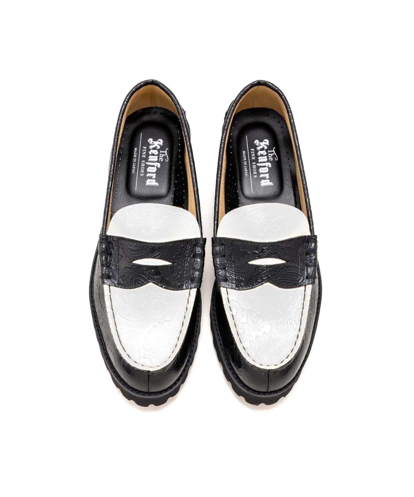 The Kenford Fineshoes TANK SOLE LOAFERS / BLACK WHITE（ローファー