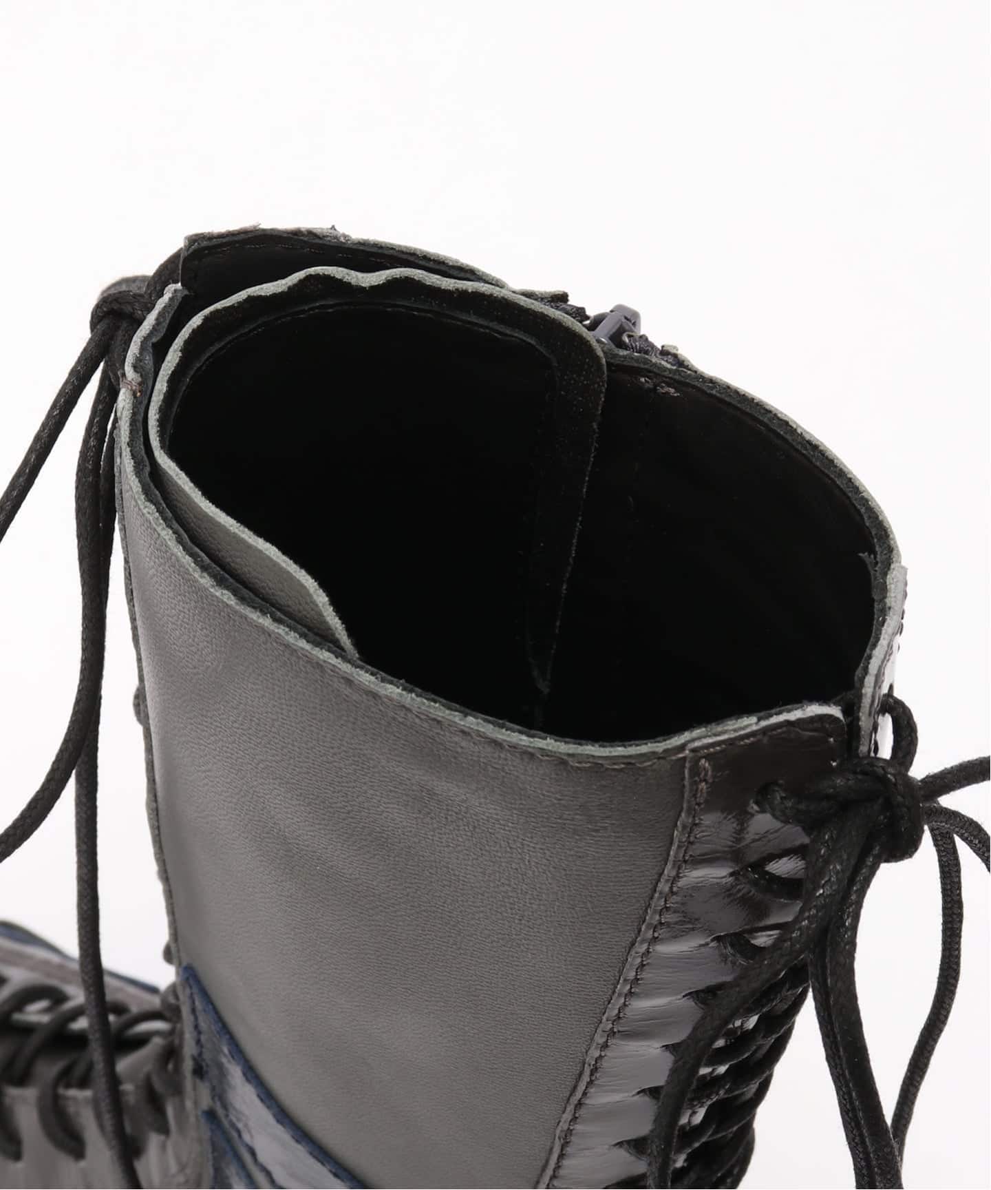 Miista/ミスタ Imogen Grey Navy Lace Sneaker Boo（ロングブーツ