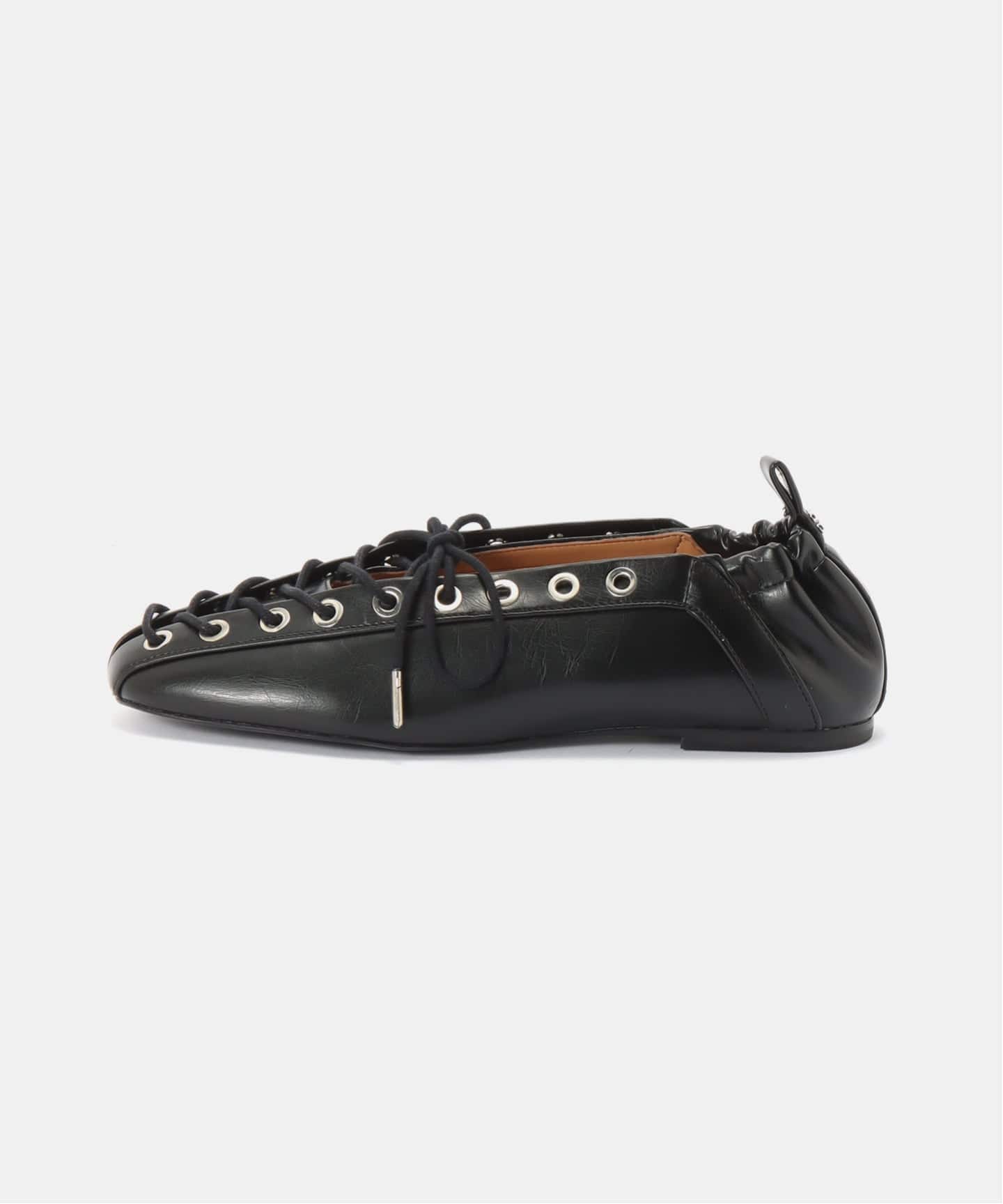 GANNI / ガニー Eyelets Lace Up Ballerina Crinkle（バレエシューズ