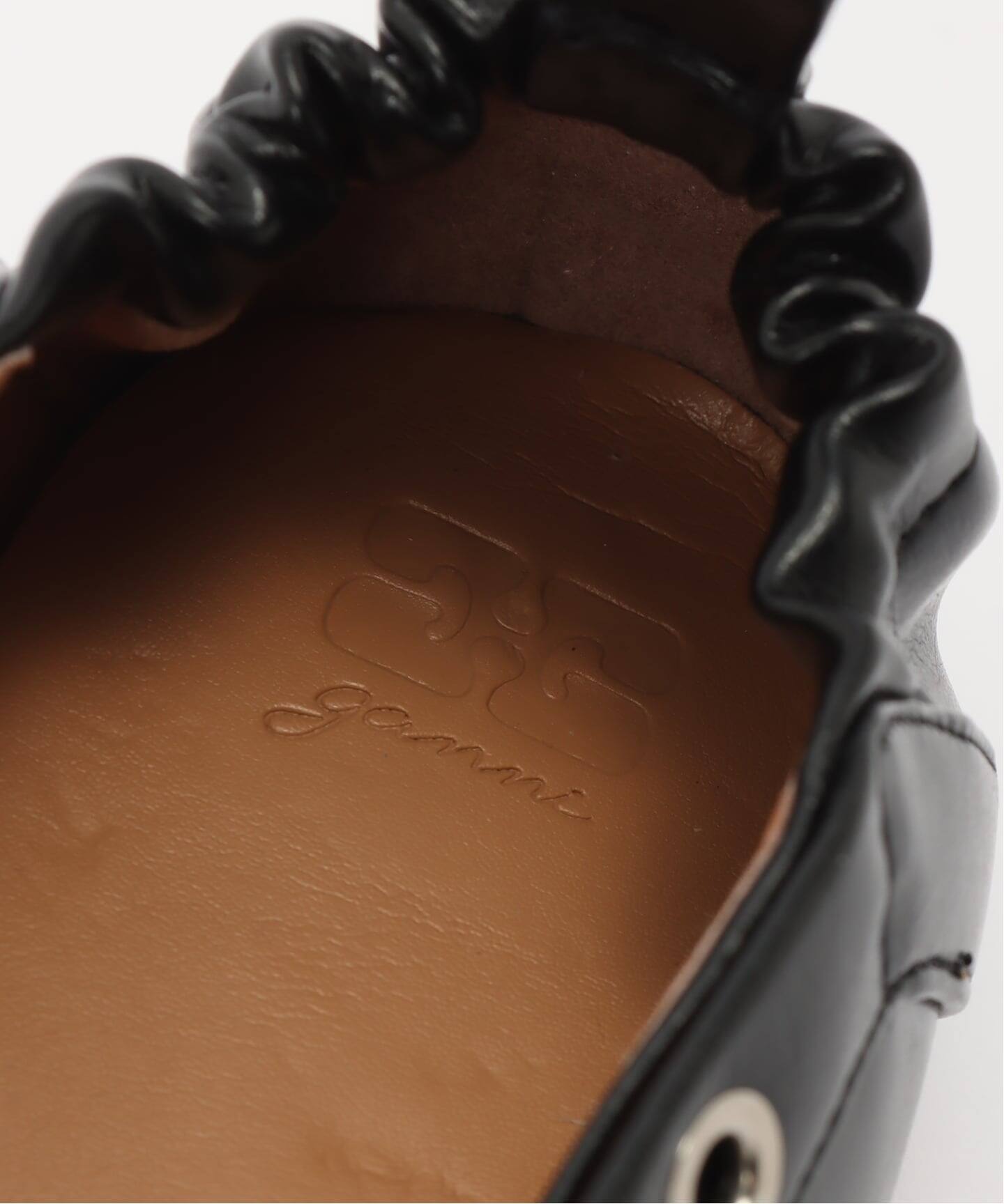 GANNI / ガニー Eyelets Lace Up Ballerina Crinkle（バレエシューズ
