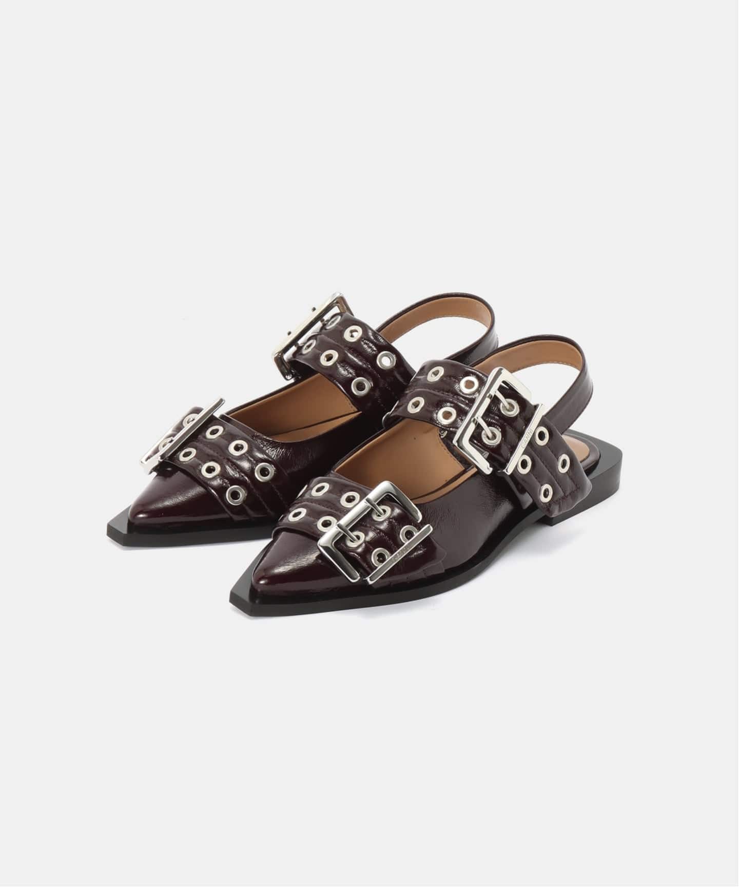 GANNI / ガニー Feminine Buckle Ballerina Naplack（バレエシューズ