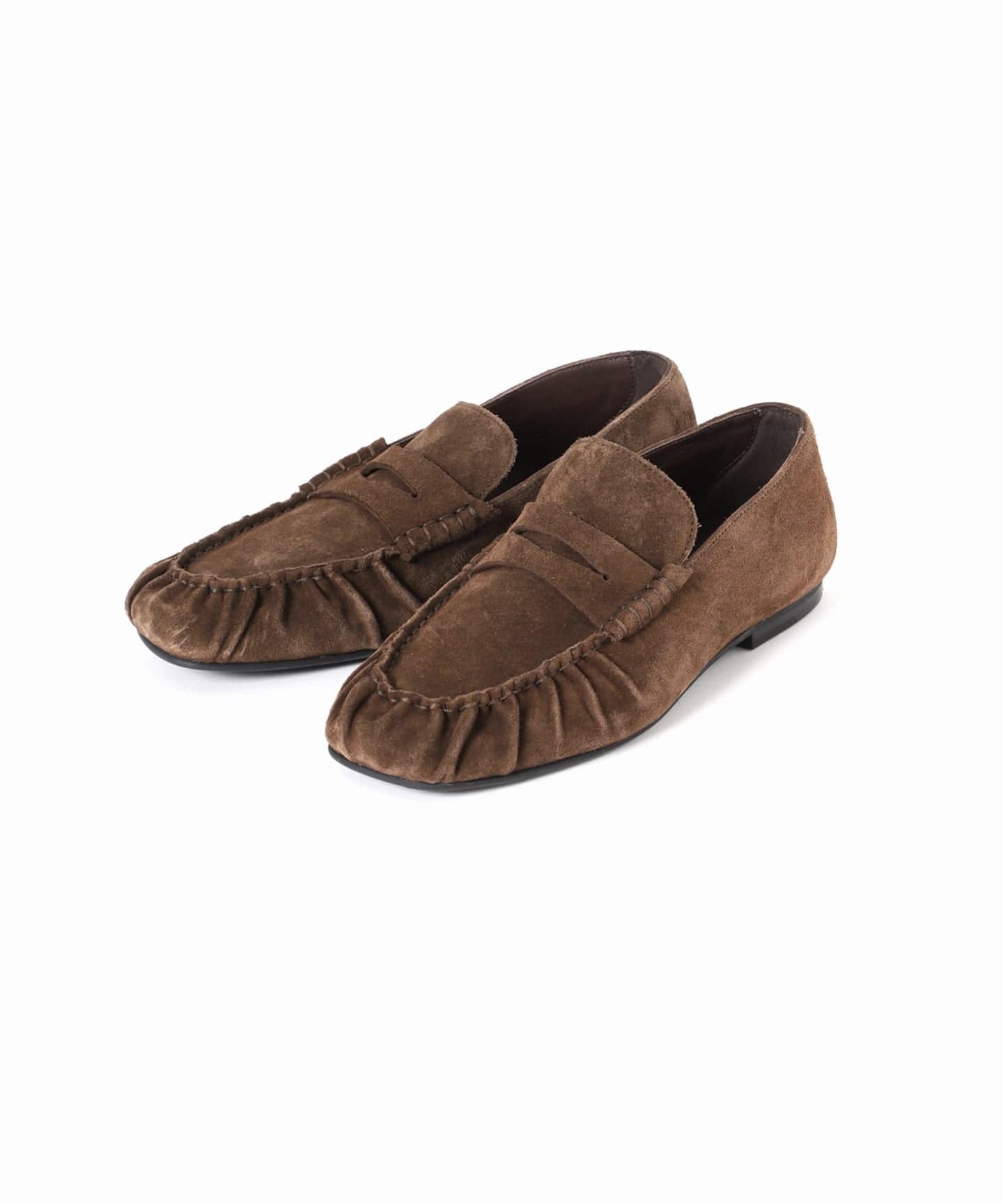 ALOHAS / アロハス】Aven Suede Brown Leather Loafers：ローファー