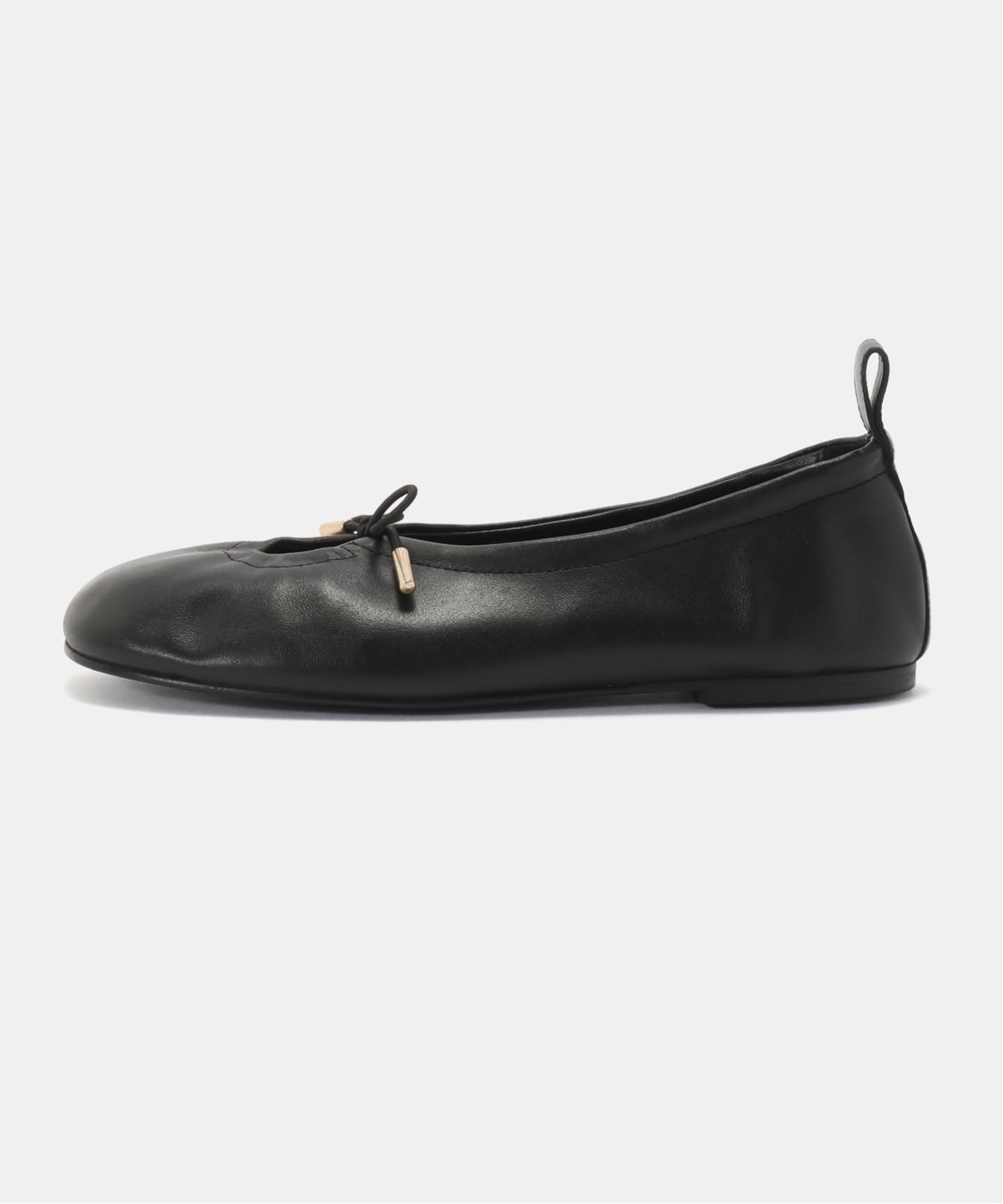 ALOHAS/アロハス】 Rosalind Black Leather Ballet Fla：バレエ