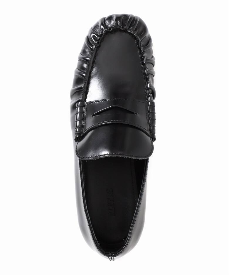 ALOHAS/アロハス】Aven Black Leather Loafers：ローファー 