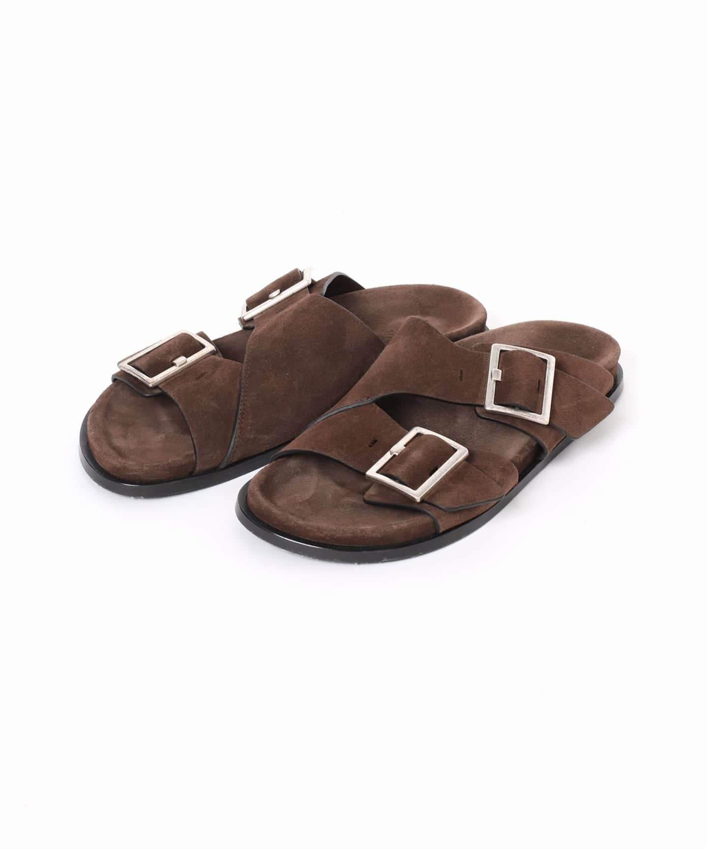 ALOHAS/アロハス】 Alba Suede Brown Leather Sandals：サンダル
