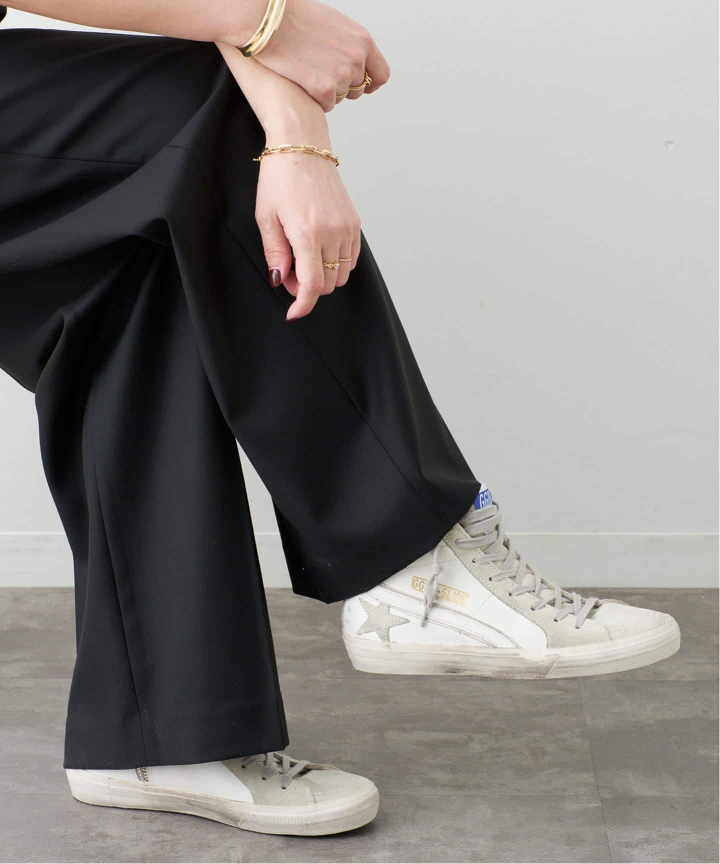 GOLDEN GOOSE / ゴールデングース】SLIDE LEATHER UPPER SUEDE S