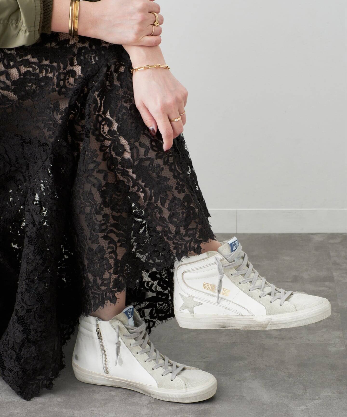 GOLDEN GOOSE / ゴールデングース】SLIDE LEATHER UPPER SUEDE S 