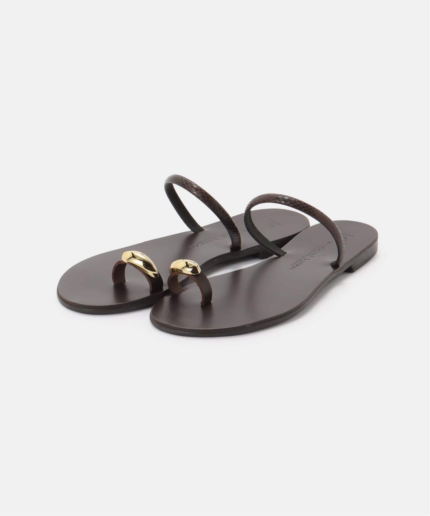 NICOLAS LAINAS/ニコラスライナス】BROWN SNAKE SANDAL（サンダル