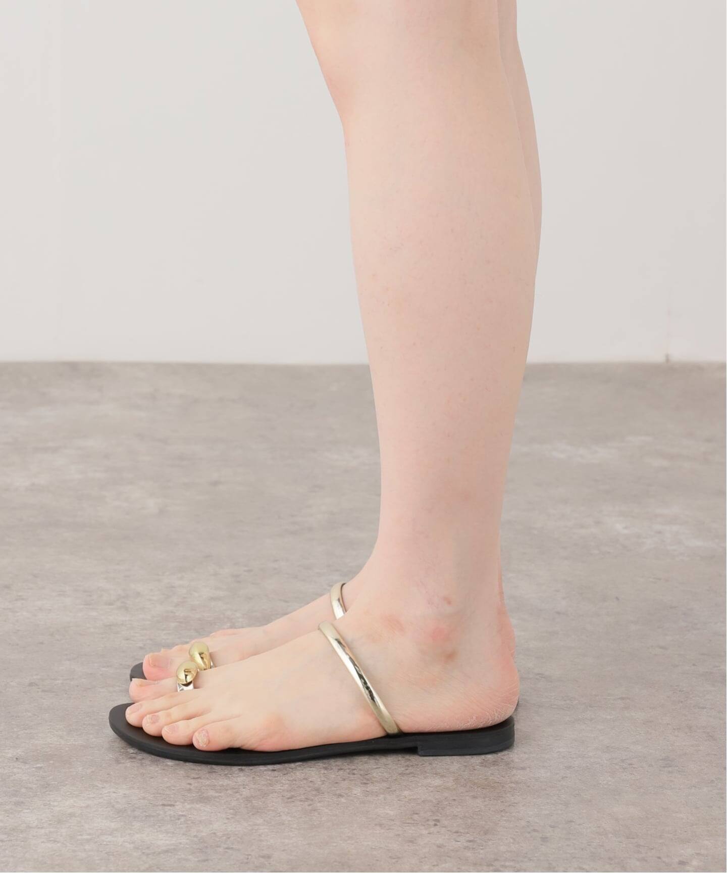 NICOLAS LAINAS/ニコラス ライナス】 RING SANDAL(ブラック)（サンダル