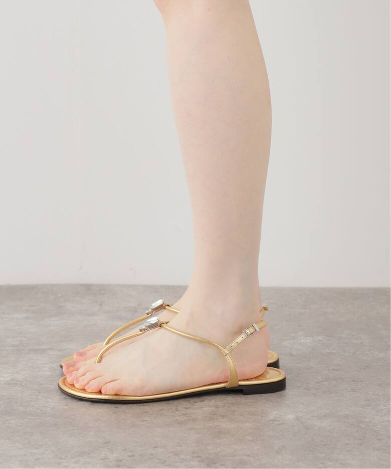 GIUSEPPE ZANOTTI/ジュゼッペ ザノッティ】 CRYSTAL GOLD TONG SANDAL 