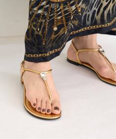 GIUSEPPE ZANOTTI/ジュゼッペ ザノッティ】 CRYSTAL GOLD TONG SANDAL 