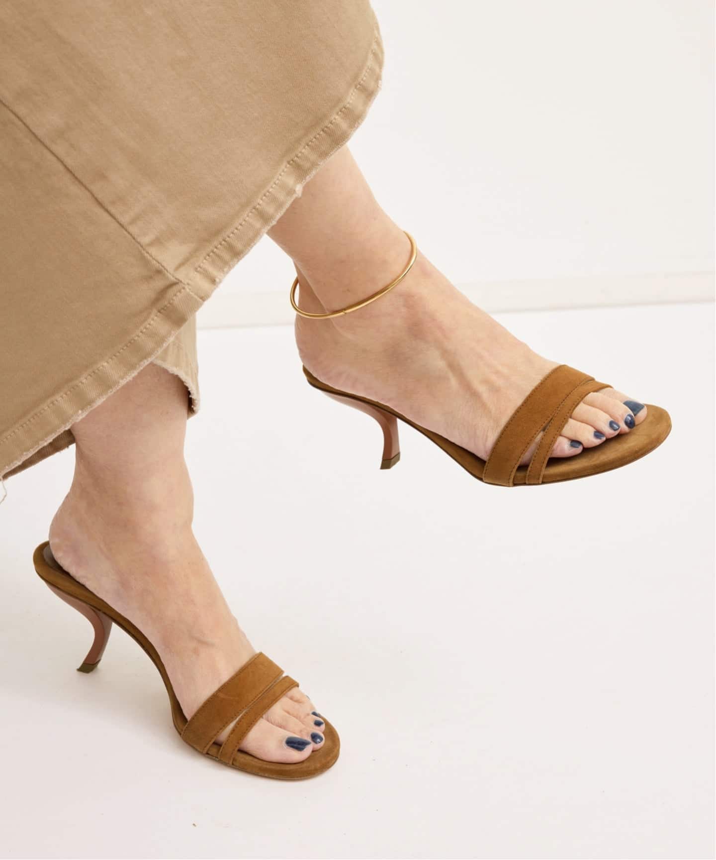 【GIA BORGHINI（ジア・ボルギーニ）】シルバー サンダル 5cmヒール 中古・古着通販】GIA BORGHINI (ジア・ボルギーニ) ANKLE STRAP