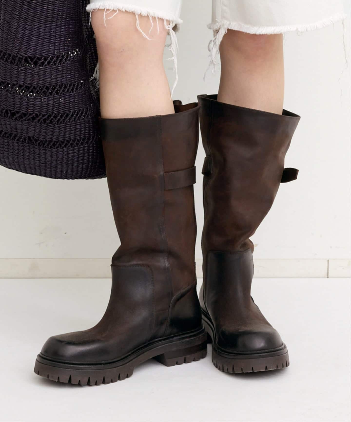 【ELENA IACH】BELDED LONG BOOT 36 アパルトモン ELENA IACH/エレナ イアチ】 BELDED LONG BOOTS（ロングブーツ）｜L