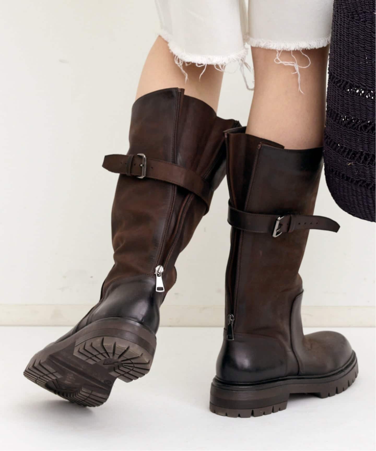 ELENA IACH/エレナ イアチ】 BELDED LONG BOOTS（ロングブーツ）｜L
