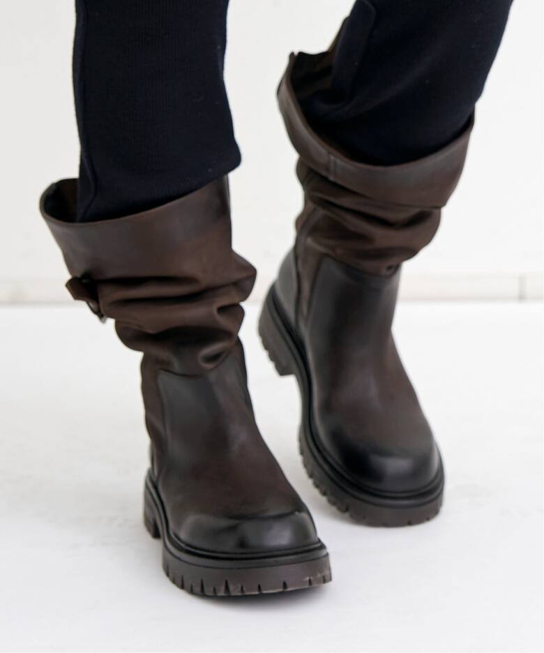 ELENA IACH/エレナ イアチ】 BELDED LONG BOOTS（ロングブーツ）｜L