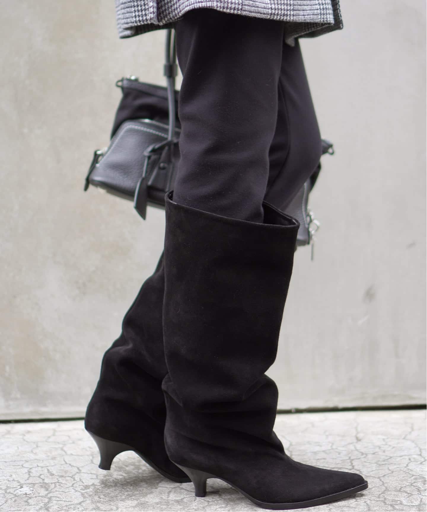 ELENA IACHI /エレナ イアチ】SUEDE LONG BOOTS（ロングブーツ）｜AP