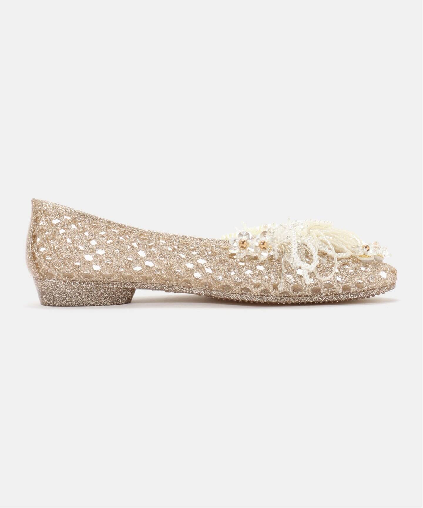 Heavenly Jelly フラットシューズ シルバー 23.5 ビジュー有 HEAVENLY JELLY / ヘブンリージェリー】 GLAM（フラットシューズ