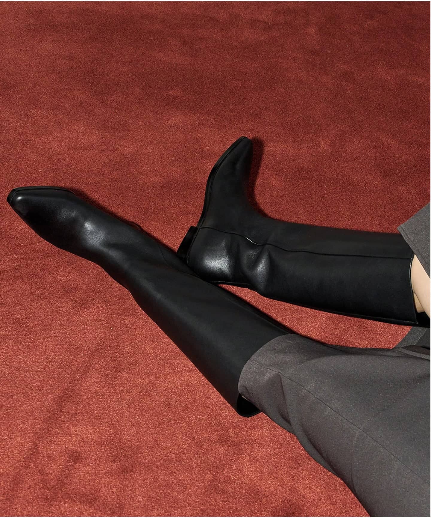 WEB+一部店舗限定》REMME/レメ 別注 LEATHER STRAIGHT ロングブーツ