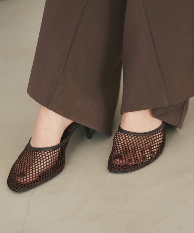 一部店舗・WEB限定》BLACK SUEDE STUDIO Angled round toe mesh 