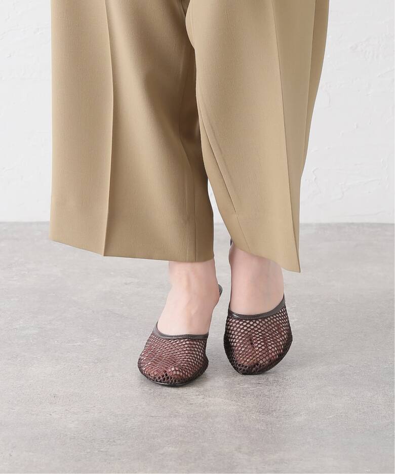 一部店舗・WEB限定》BLACK SUEDE STUDIO Angled round toe mesh 