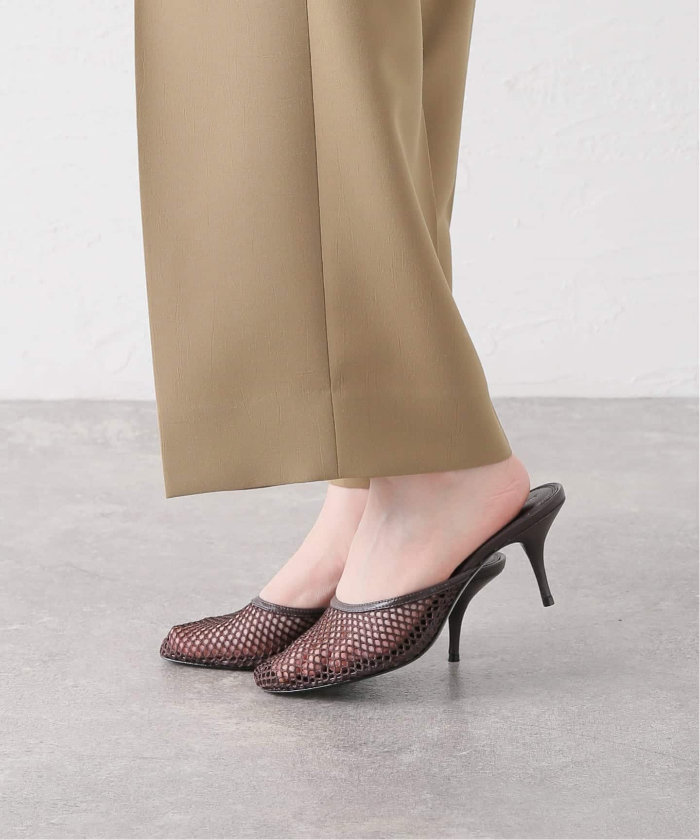 プラージュ　Plage コルソコーマ　メッシュフラットパンプス 一部店舗・WEB限定》BLACK SUEDE STUDIO Angled round toe mesh