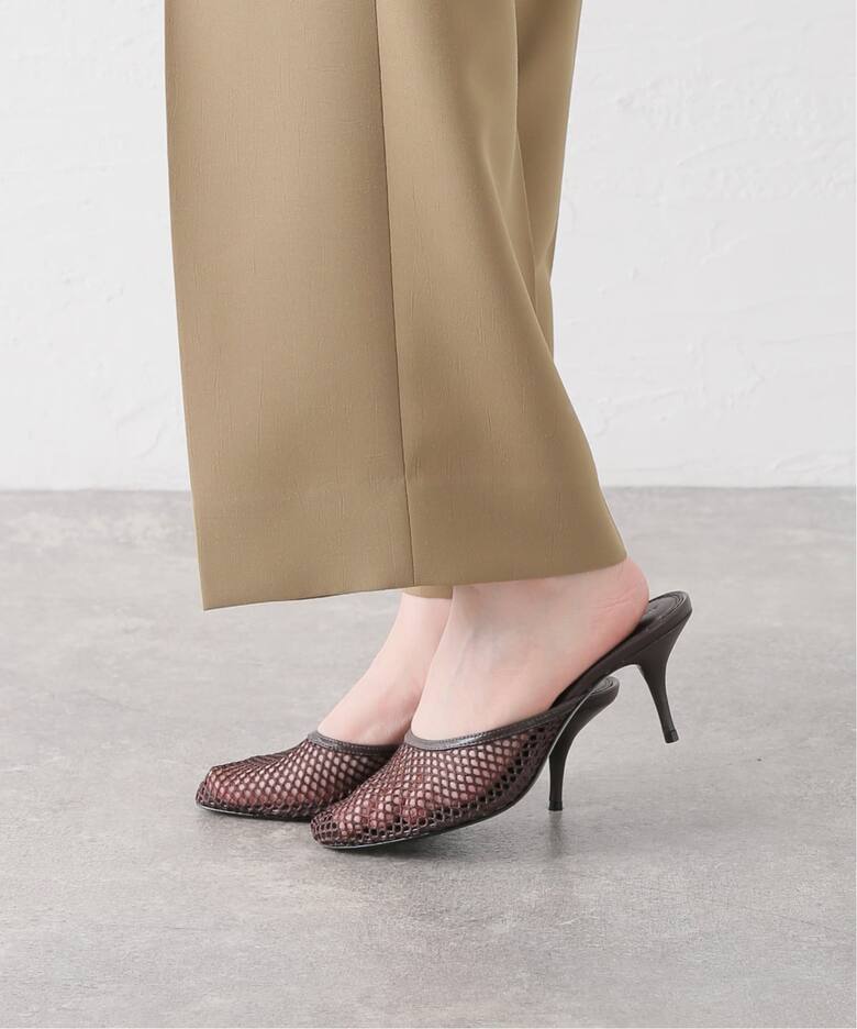 一部店舗・WEB限定》BLACK SUEDE STUDIO Angled round toe mesh 