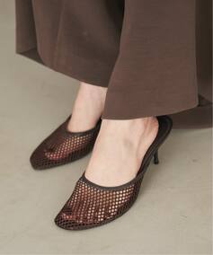 一部店舗・WEB限定》BLACK SUEDE STUDIO Angled round toe mesh 