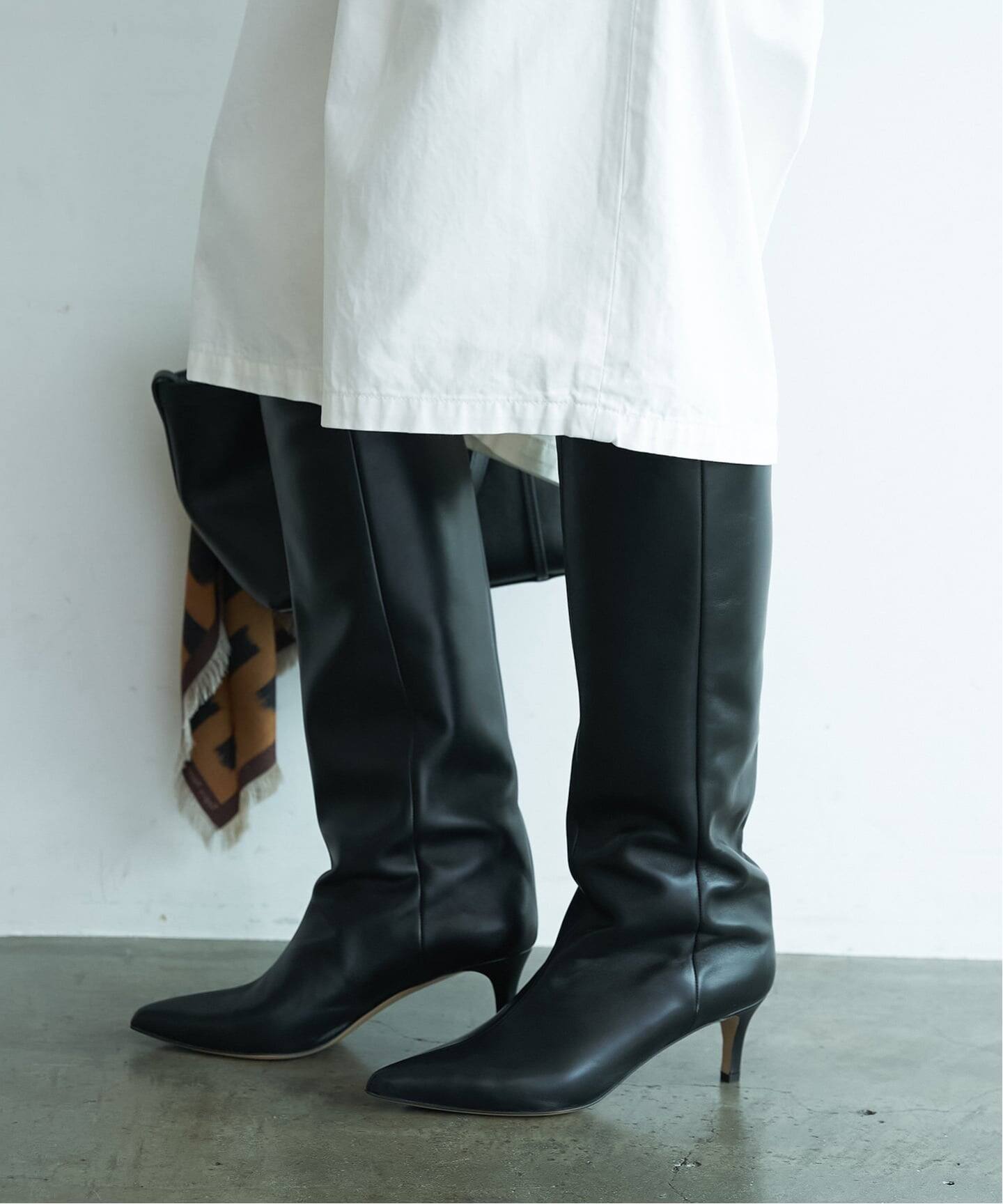 予約》NEBULONI.E ネブローニ Long Boots H;5.5cm Nappa 7719C AGU 