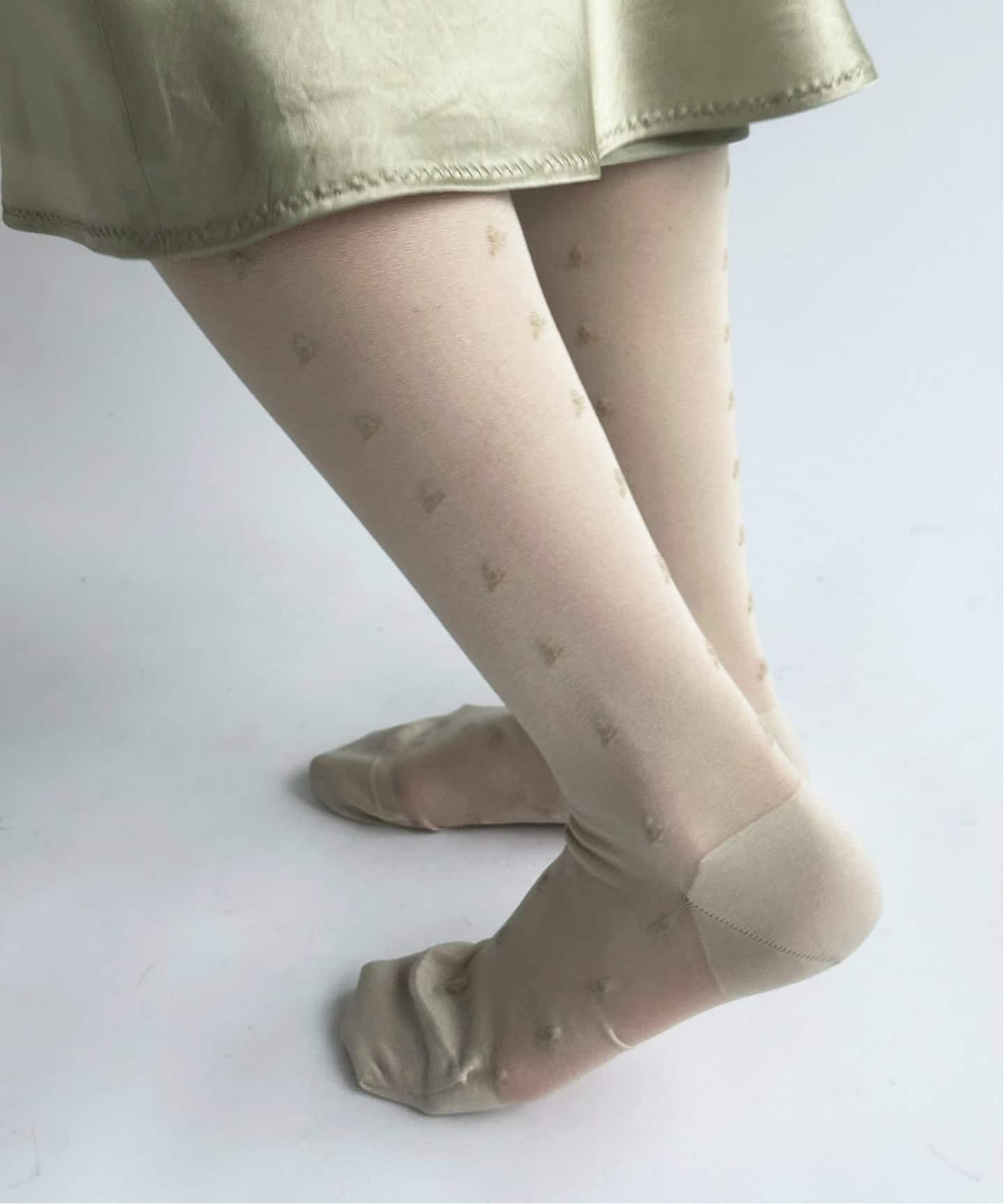 babaco/ババコ】Tiny Flower Sheer Knee High Socks（ソックス・靴下