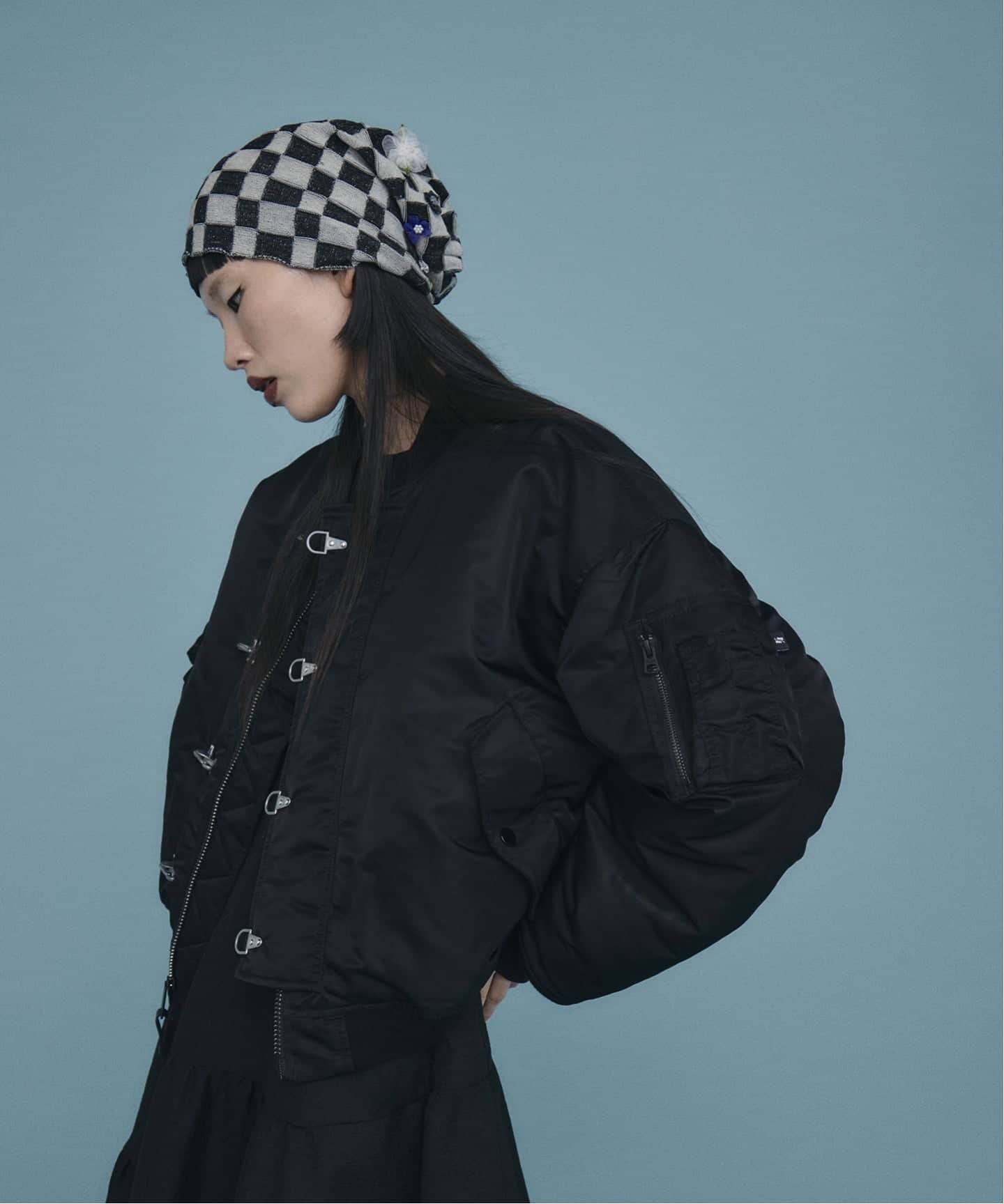予約》YANYAN CHECK BEANIE YYW26-1732：ニットキャップ（ニット