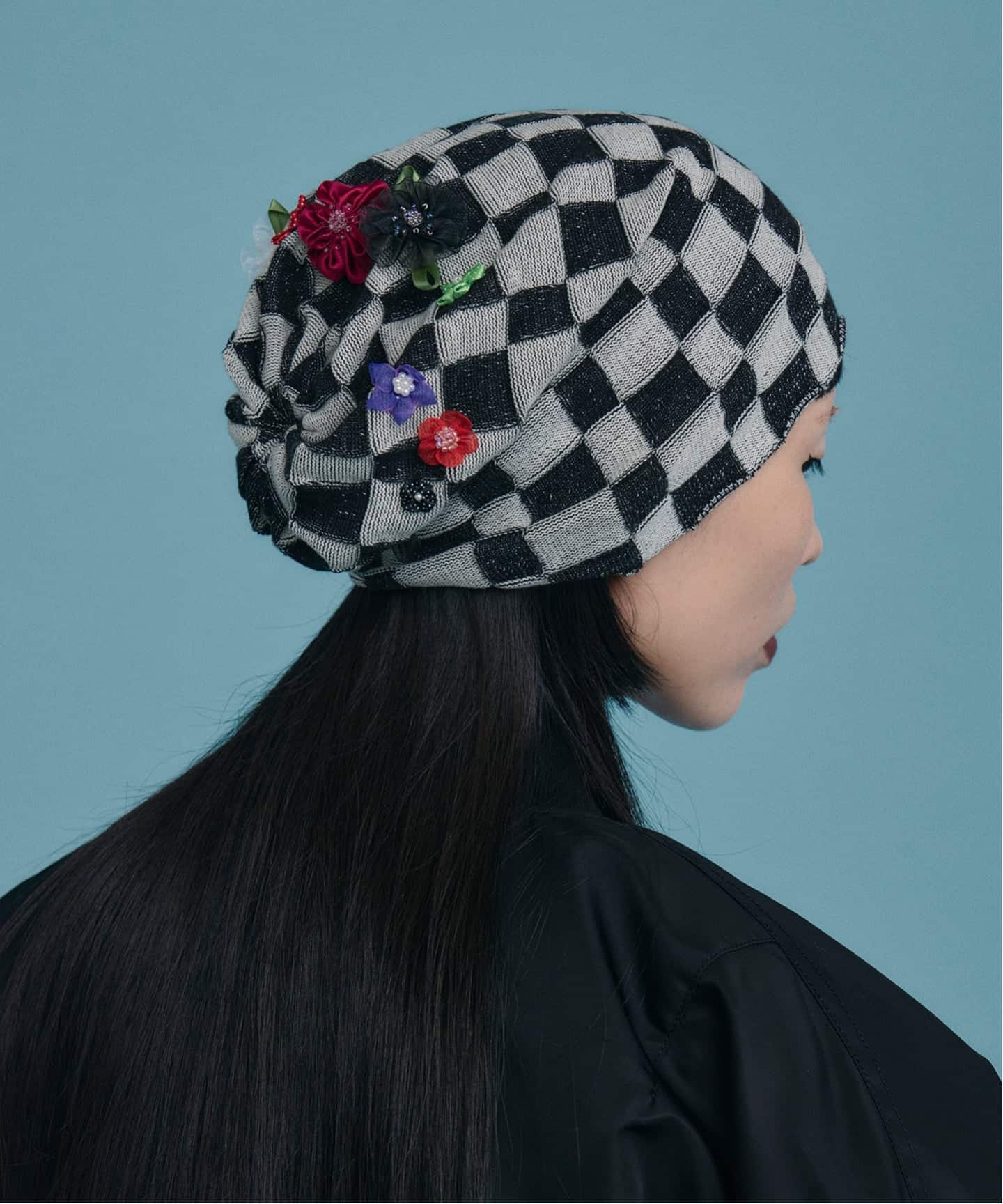 予約》YANYAN CHECK BEANIE YYW26-1732：ニットキャップ（ニット
