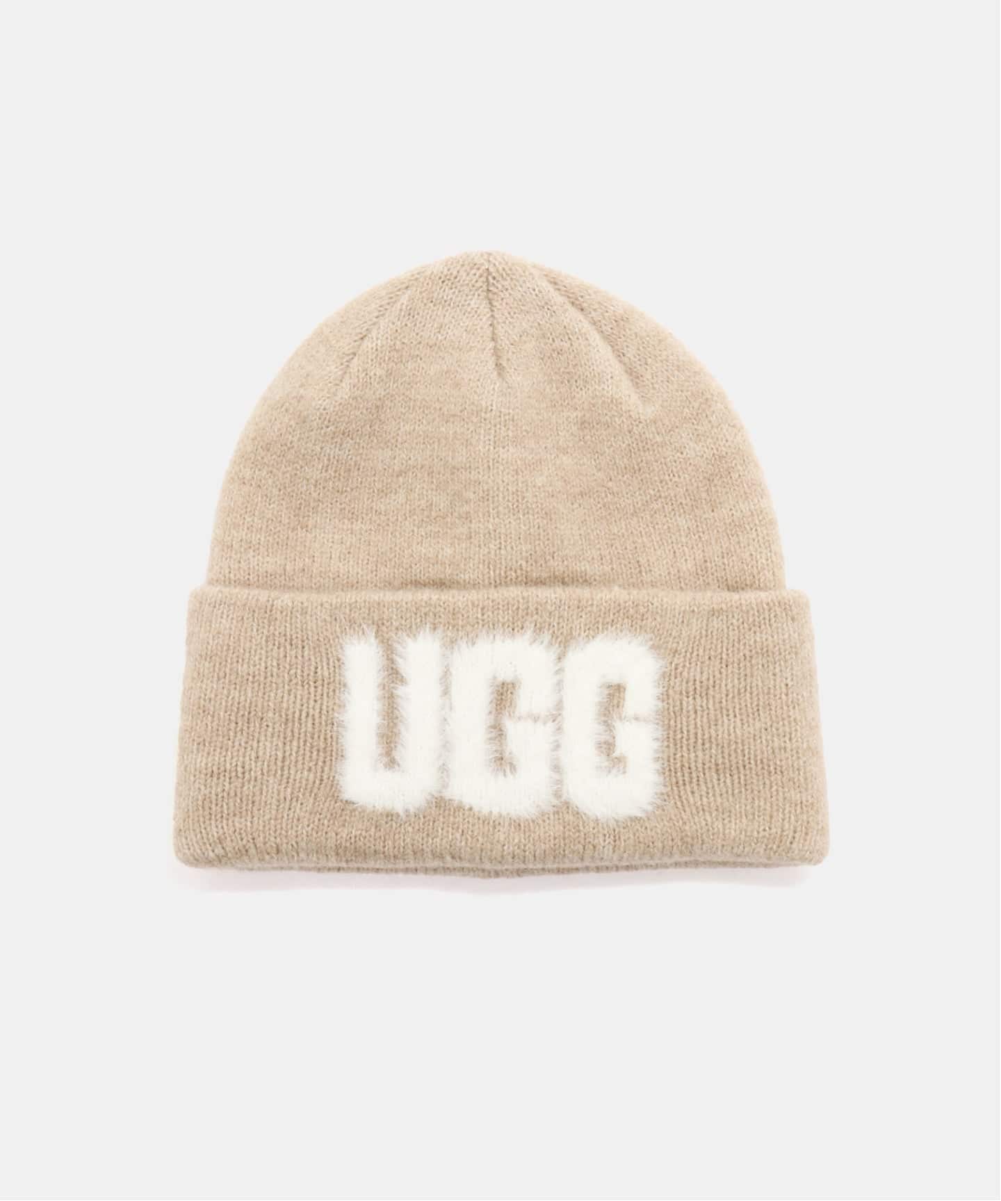 UGG U FUZZY UGG LOGO BEANIE 105248（ニットキャップ・ビーニー