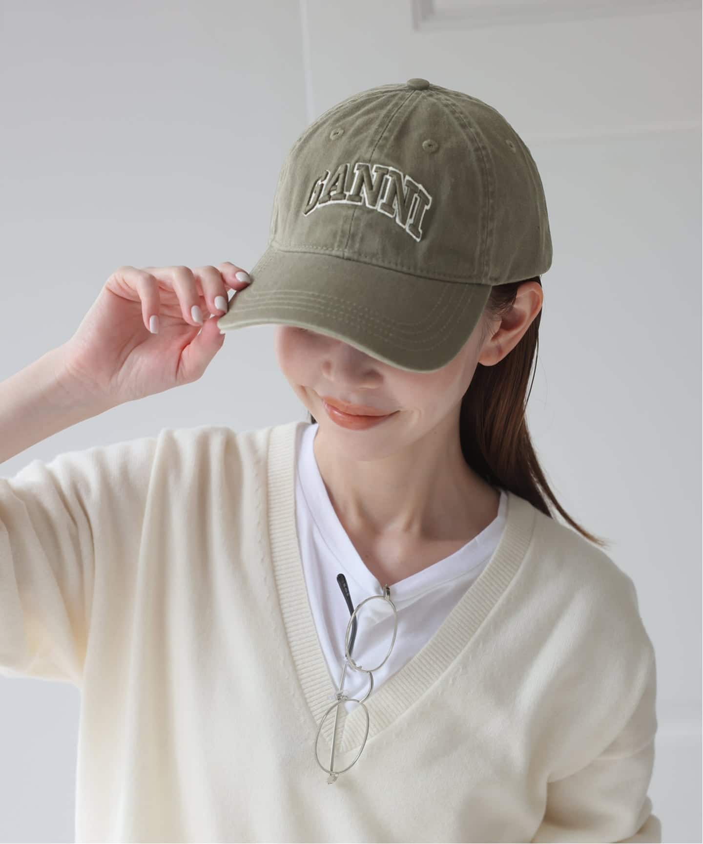 GANNIキャップ Washed Cotton Canvas Cap 新宿・WEB限定 / 予約》GANNI / ガニー Washed Cotton Canvas Cap Emb