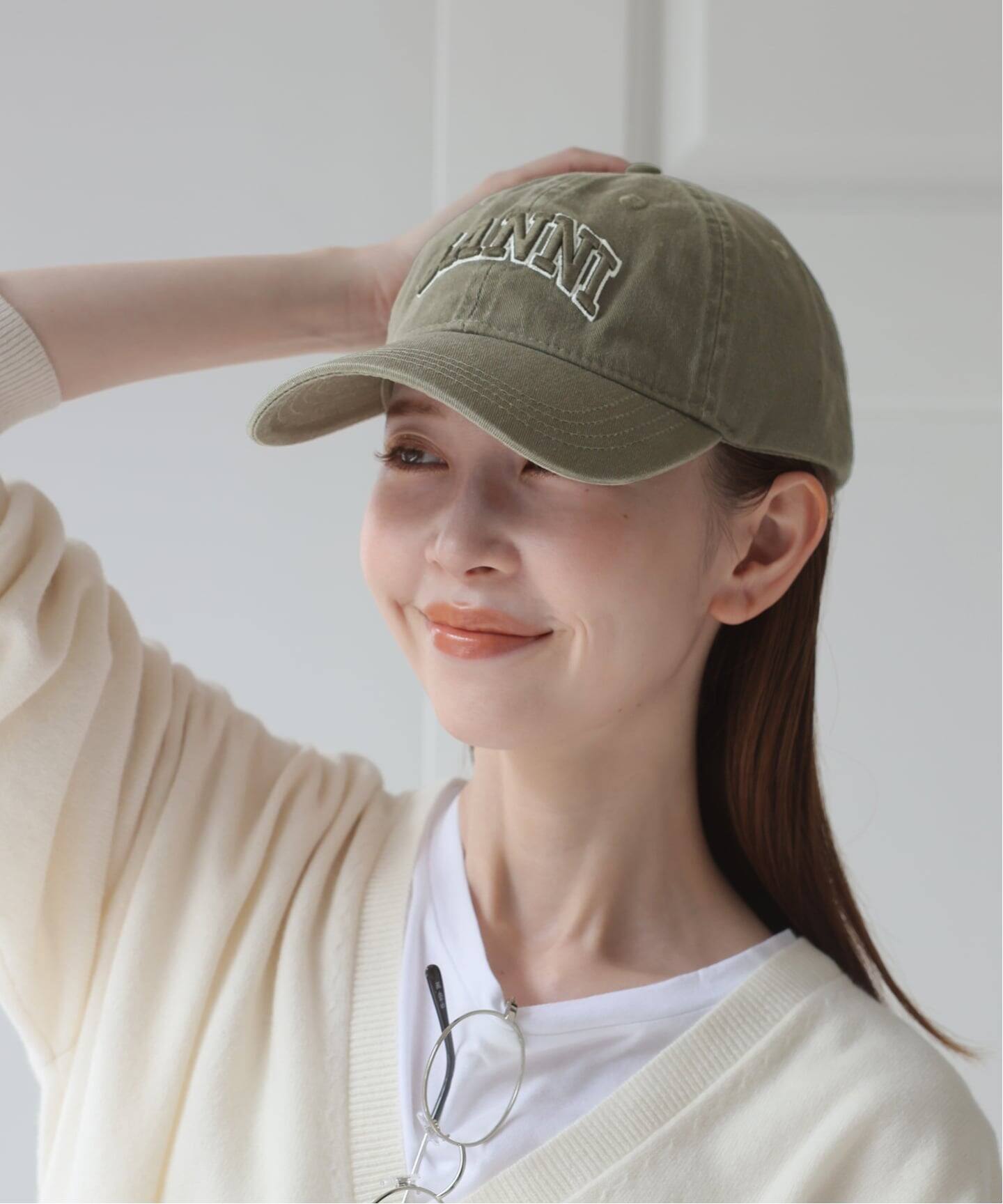 新宿・WEB限定 / 予約》GANNI / ガニー Washed Cotton Canvas Cap Emb