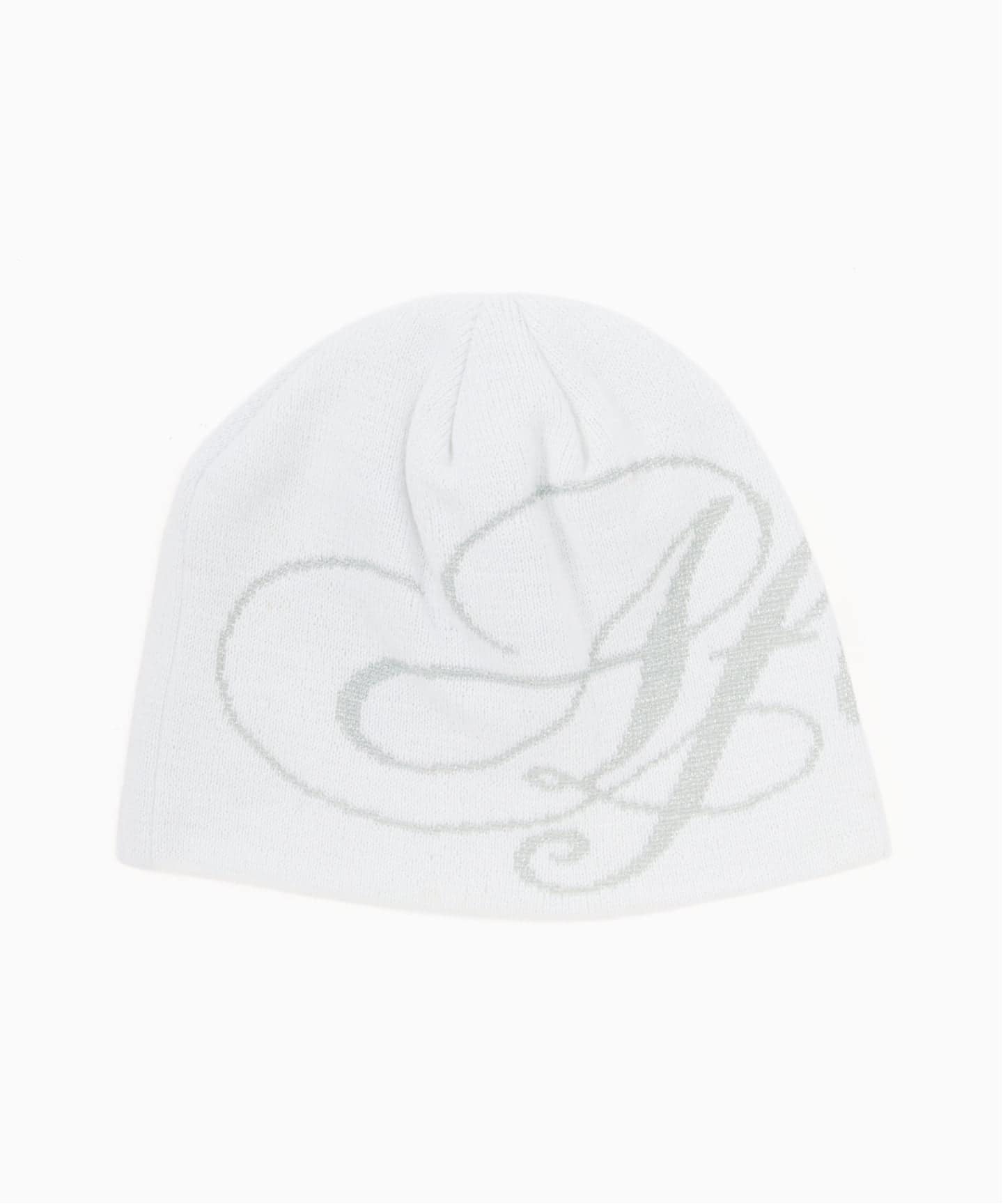 【完売品】 AFB SINGLE BEANIE ホワイト AFB / エーエフビー GLITTER LOGO SINGLE BEANIE（ニットキャップ