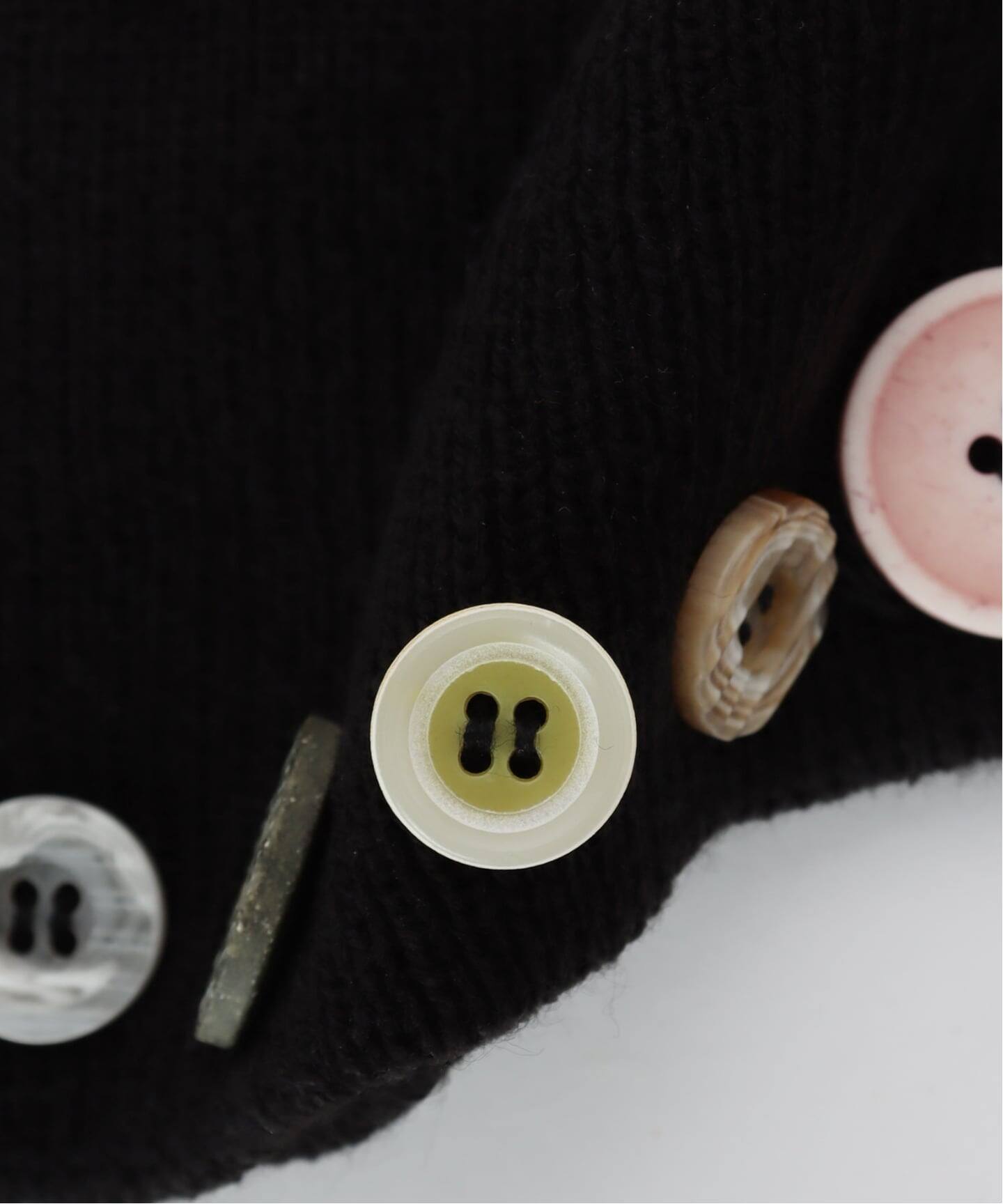 vacant archive ボタン装飾 ニット帽 ブラック Geek Office / ギークオフィス】VACANT Archive / TOMI BUTTON BEANIE