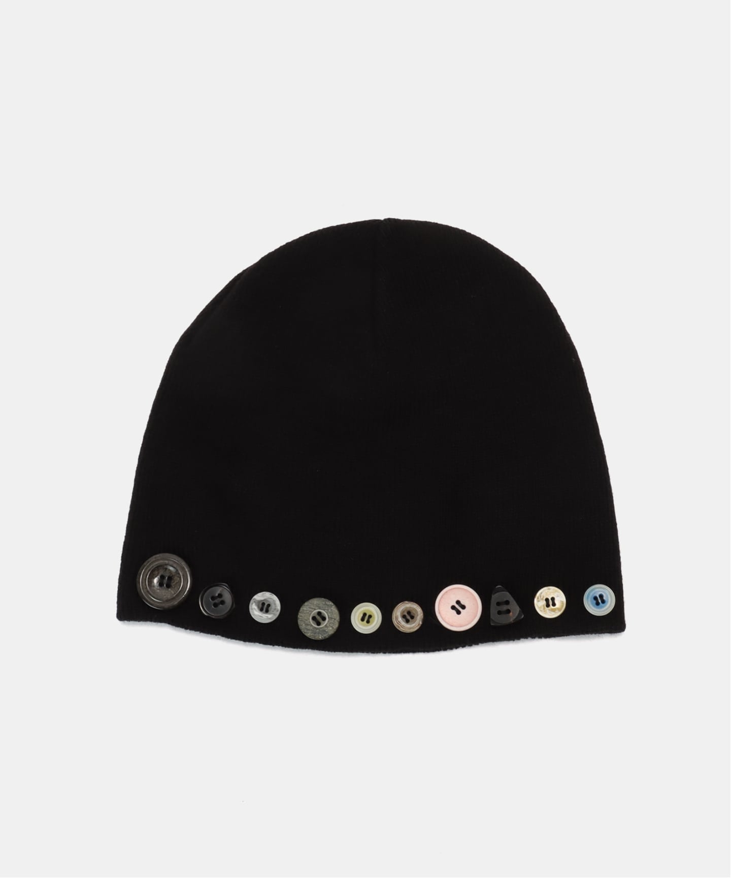 vacant archive ボタン装飾 ニット帽 ブラック Geek Office / ギークオフィス】VACANT Archive / TOMI BUTTON BEANIE