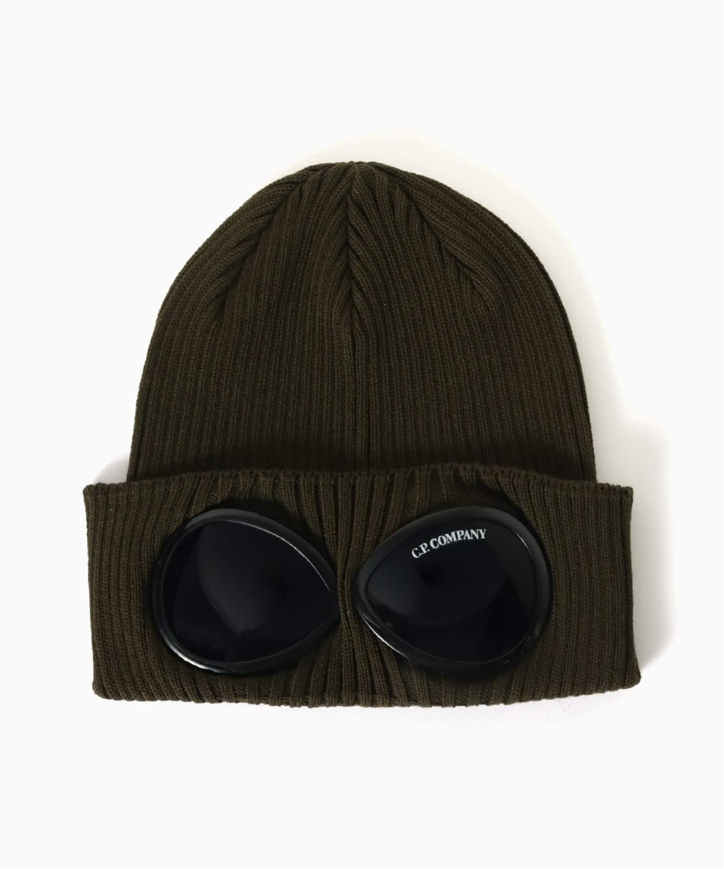 C.P. COMPANY シーピーカンパニーゴーグルビーニー ブラック C.P. COMPANY - EXTRA FINE MERINO WOOL GOGGLE BEANIE ゴーグル