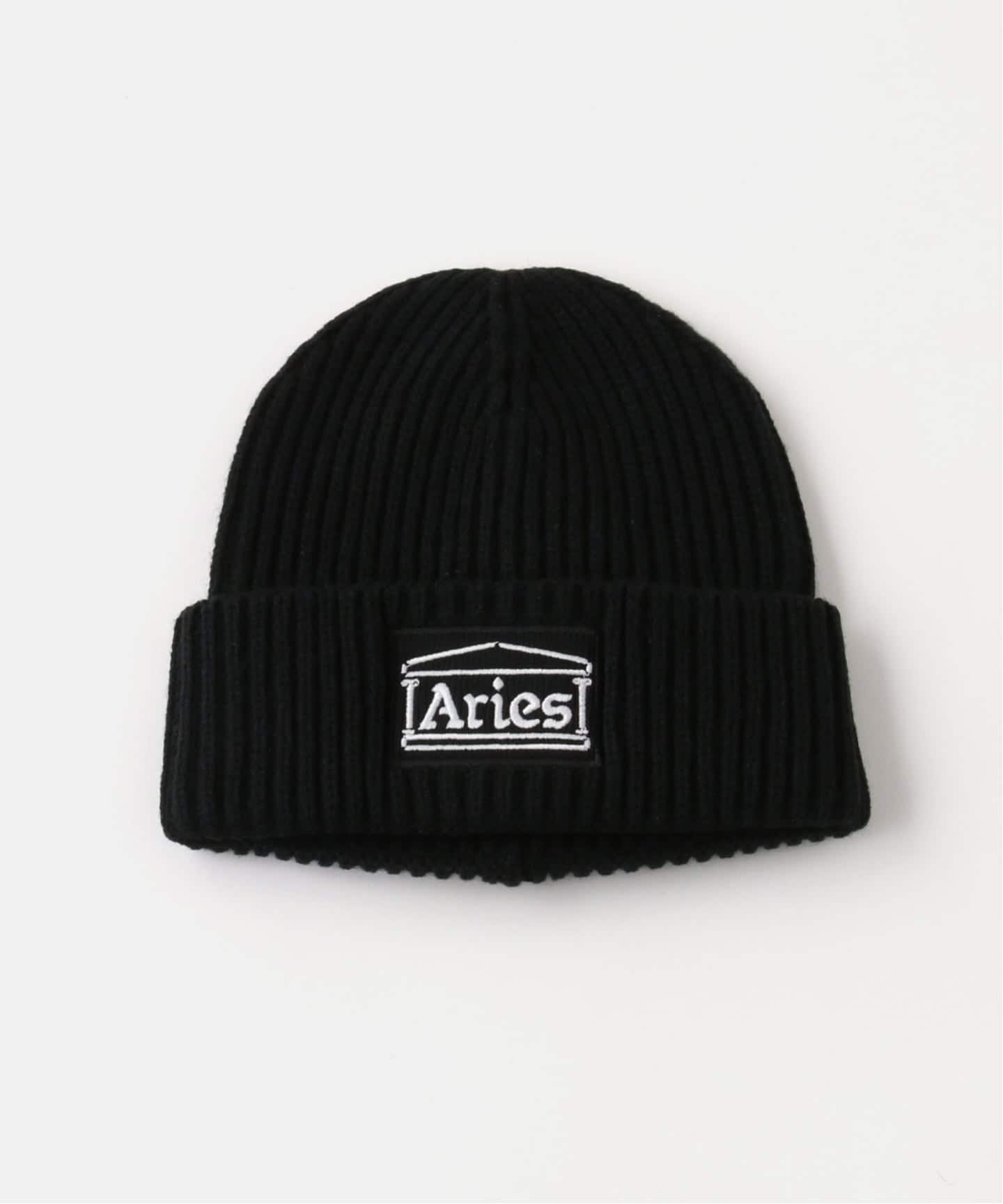 【希少】Aries ビーニー ARIES / アリーズ】 Temple Patch Rib Knit Beanie（ニットキャップ