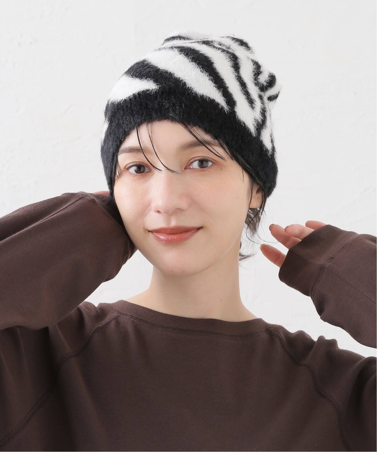 ARIES / アリーズ】Brushed Zebra Skull Beanie（ニットキャップ